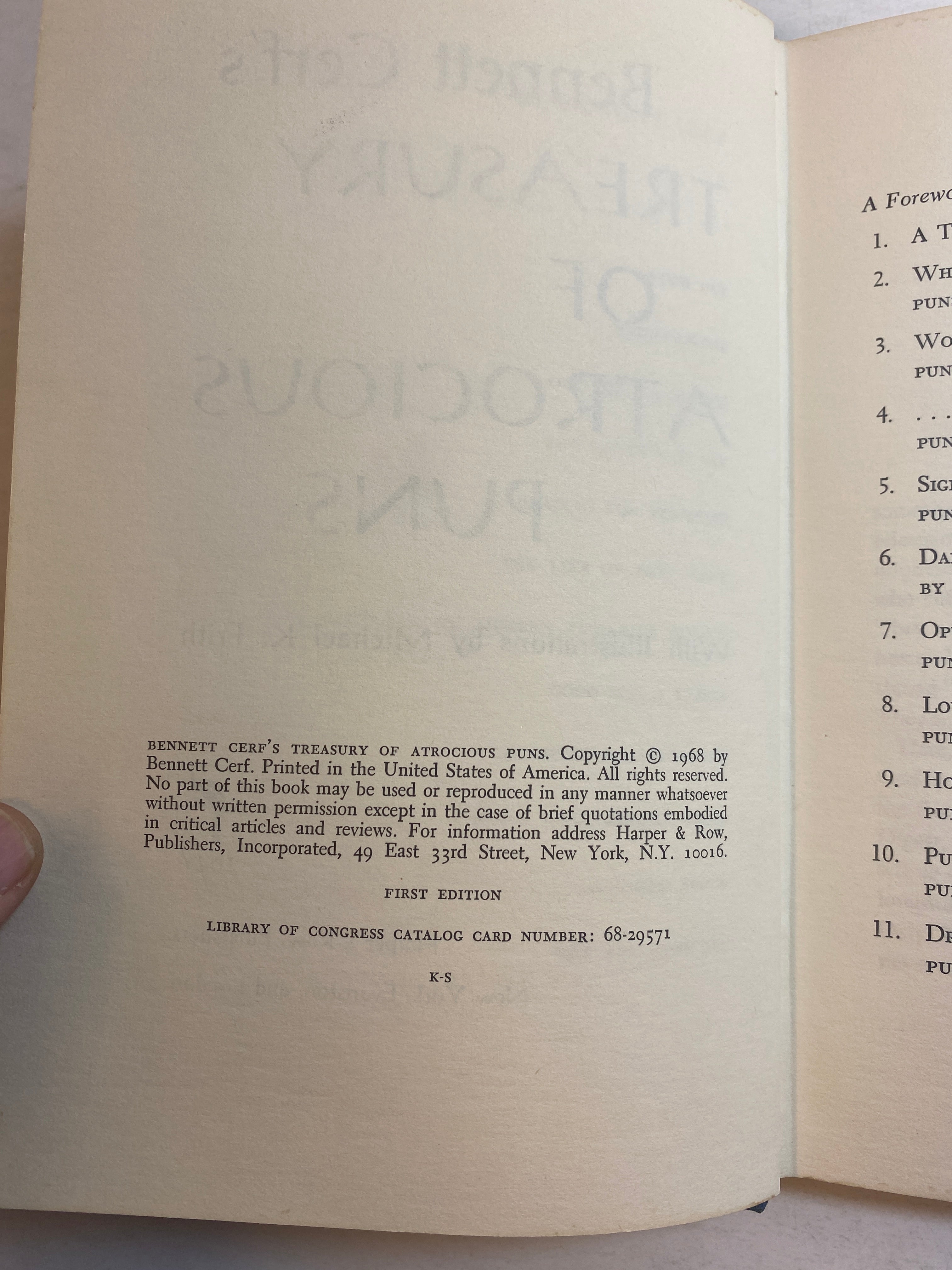 Treasury of Atrocious Puns 1968 HCDJ