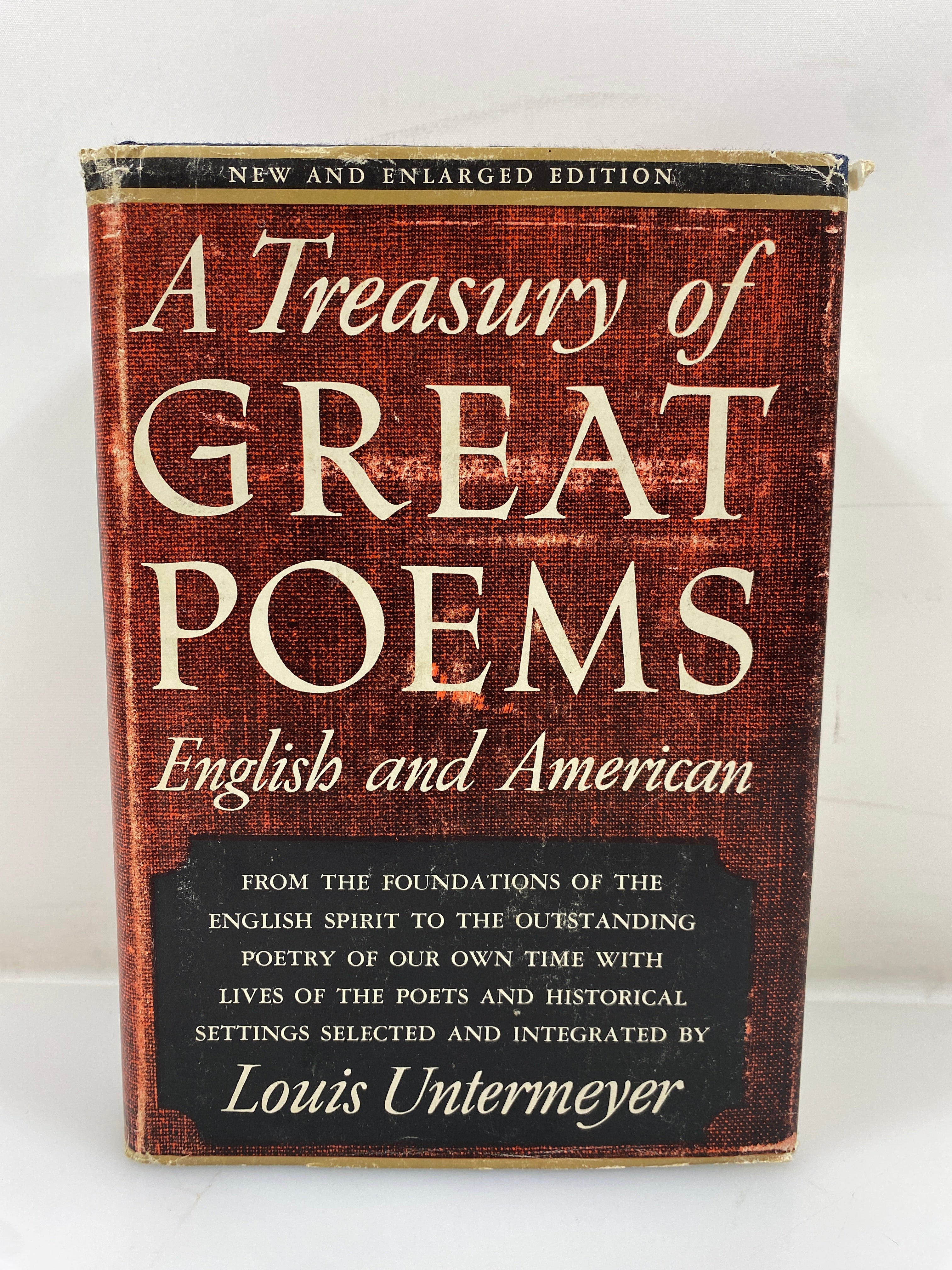 Treasury of Great Poems English & American by Untermeyer 1955 14th Print HCDJ