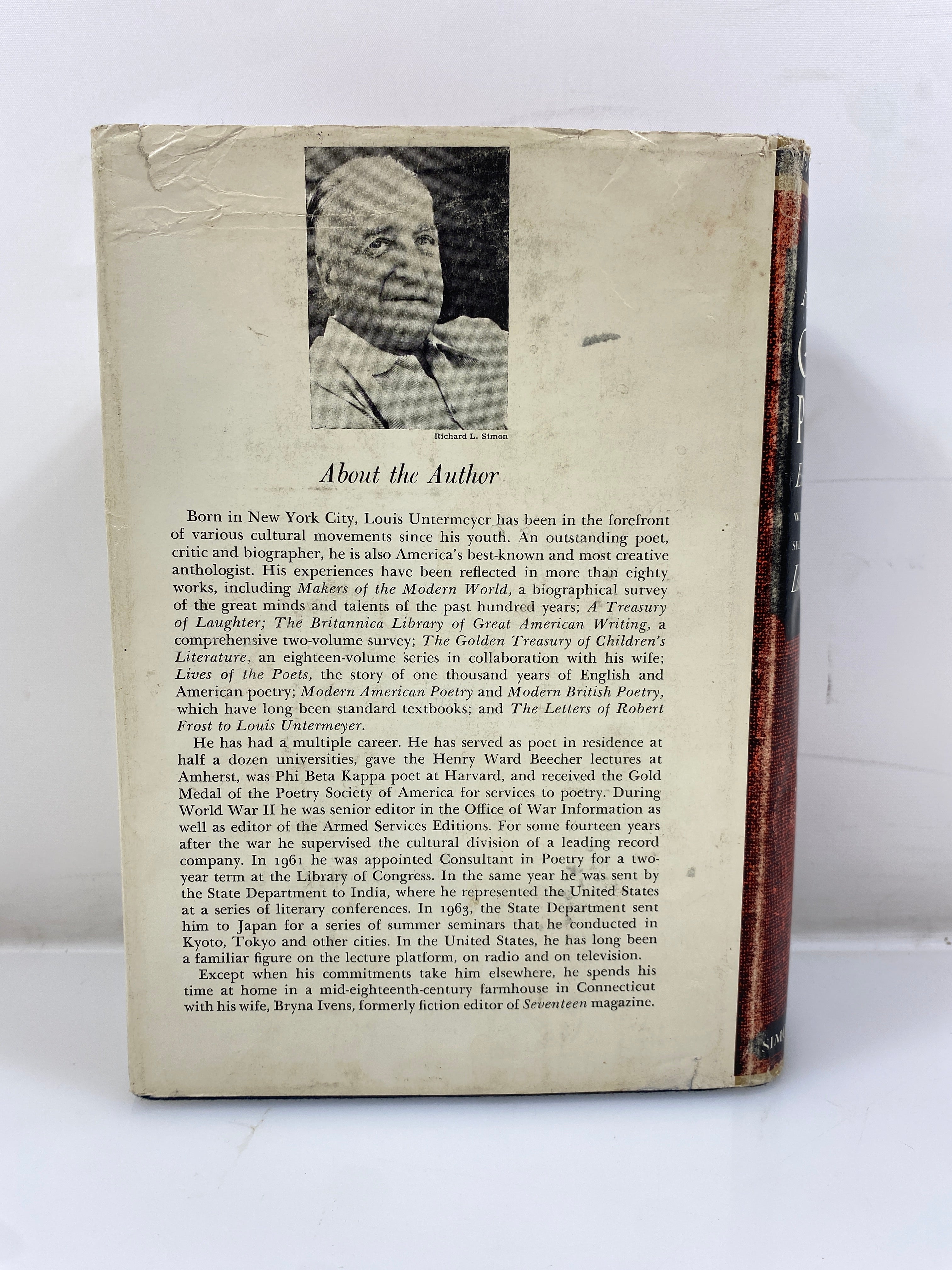 Treasury of Great Poems English & American by Untermeyer 1955 14th Print HCDJ