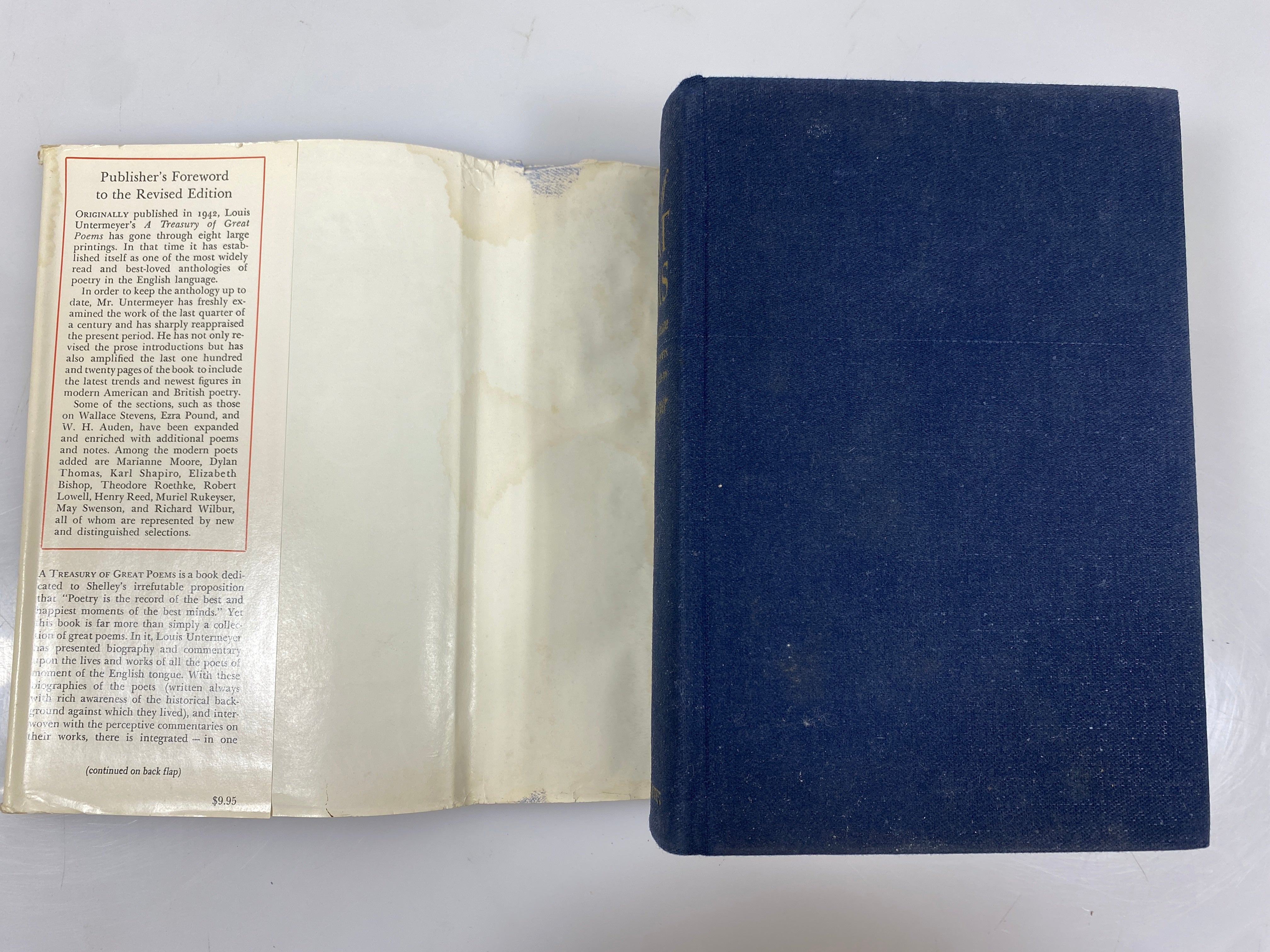 Treasury of Great Poems English & American by Untermeyer 1955 14th Print HCDJ