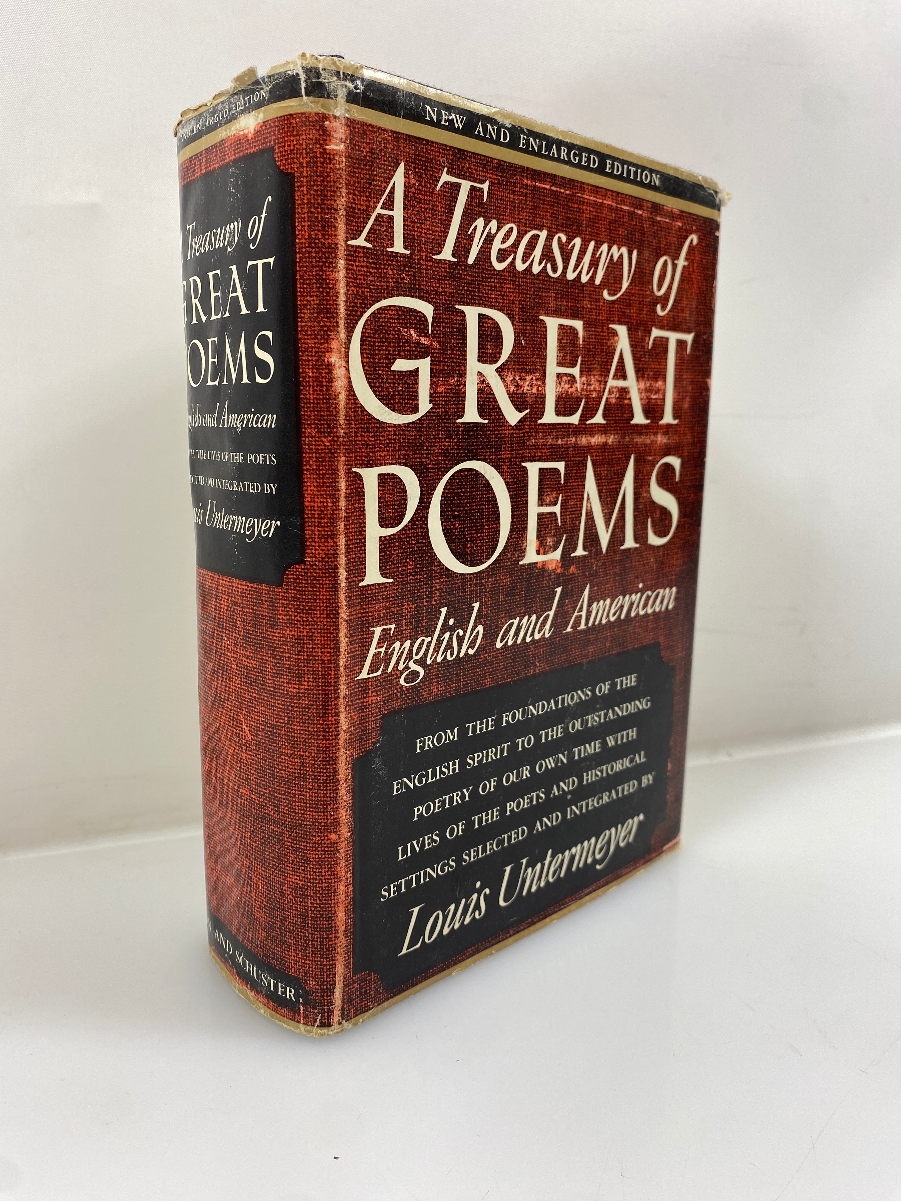 Treasury of Great Poems English & American by Untermeyer 1955 14th Print HCDJ