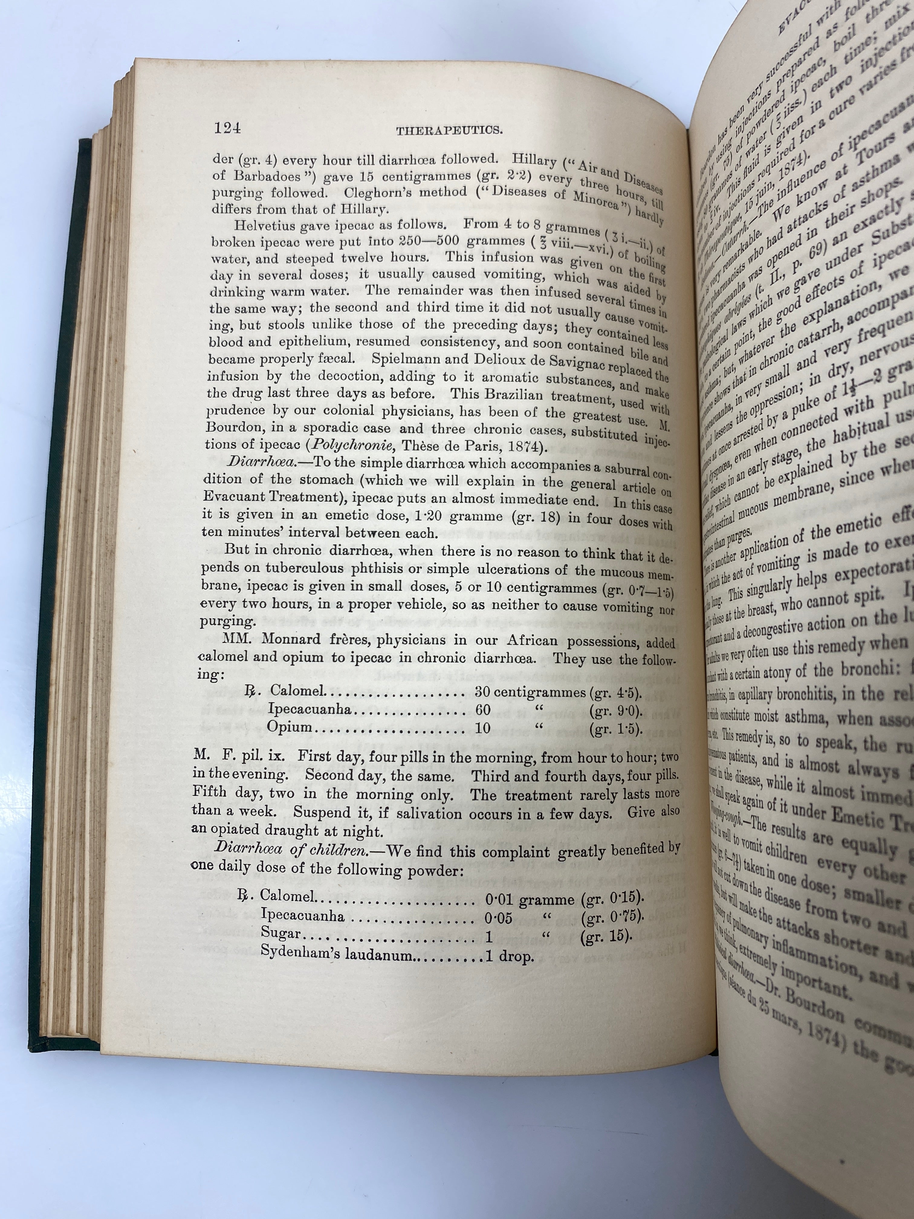 Treaties on Therapeutics by Trousseau/Pidoux Vol. II 1880 9th Ed. HC