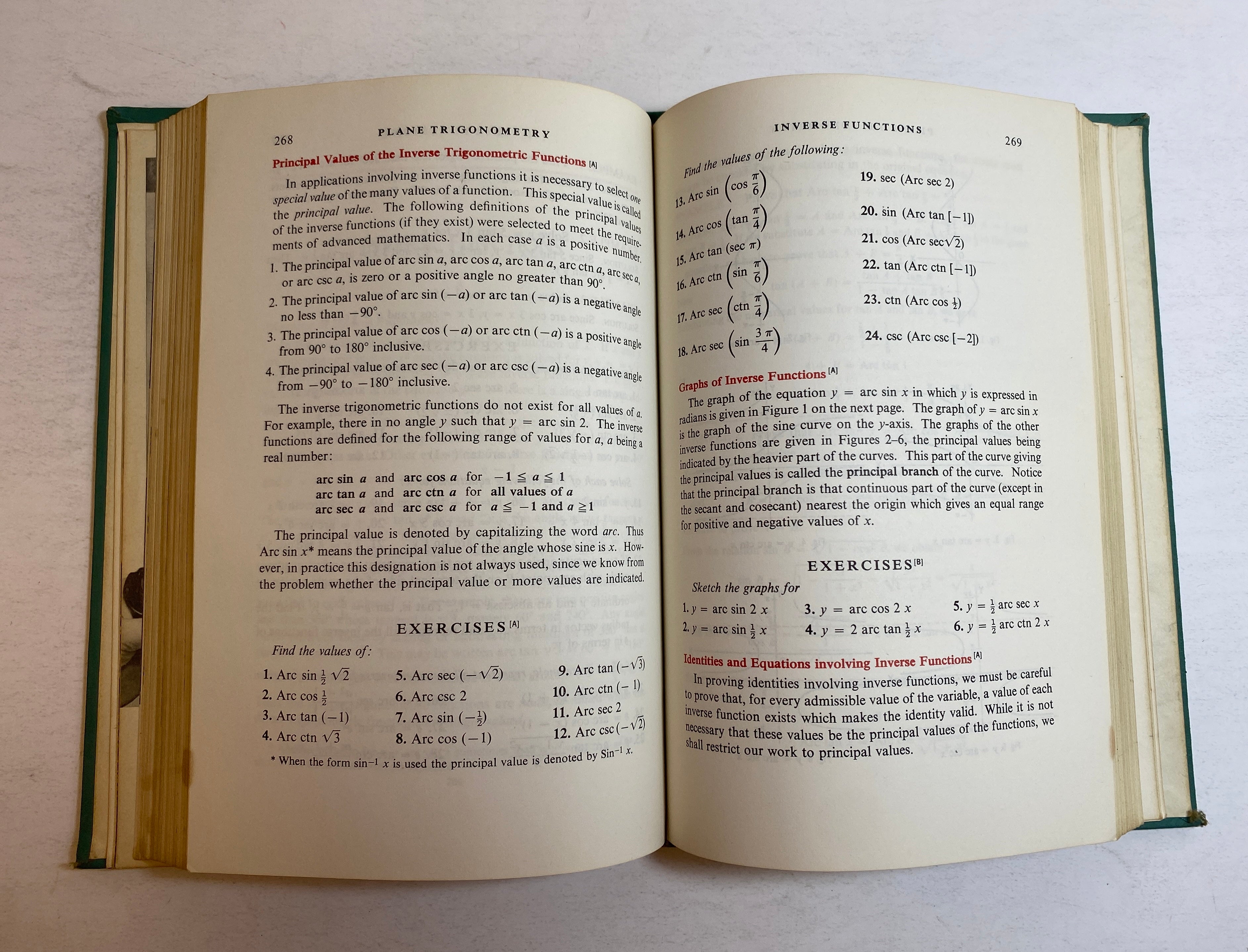 Trigonometry With Tables by Welchons/Krickenberger 1960 Vintage HC Textbook