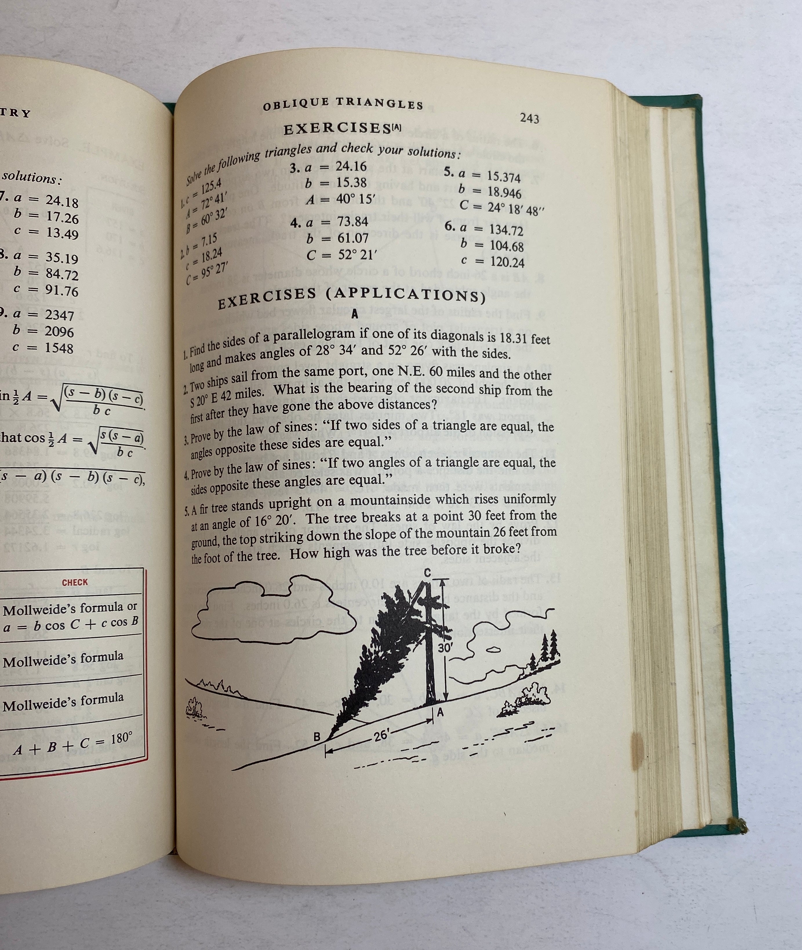 Trigonometry With Tables by Welchons/Krickenberger 1960 Vintage HC Textbook