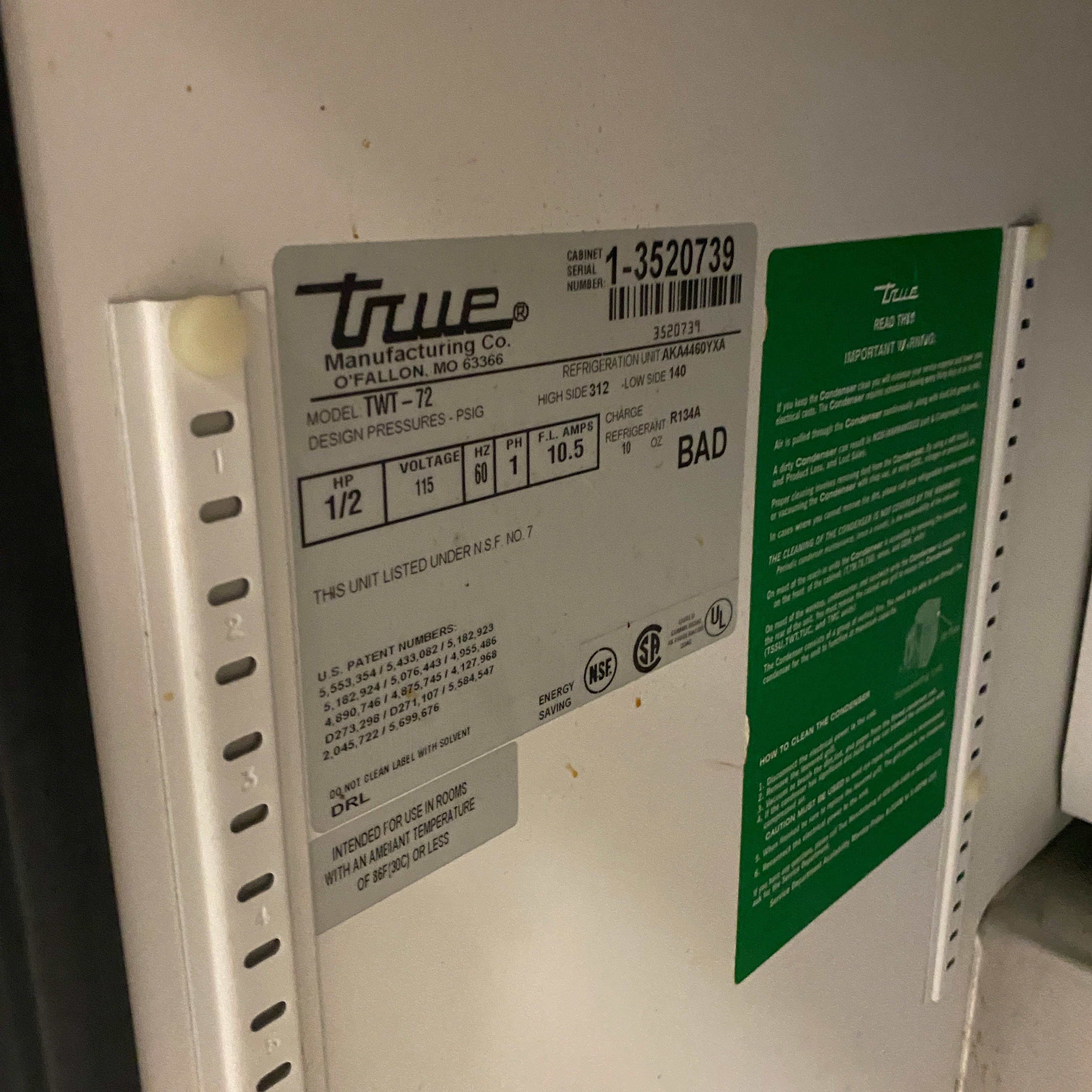 True Manufacturing Company #TWT-72 Refrigerator Station/Stand Wheeled