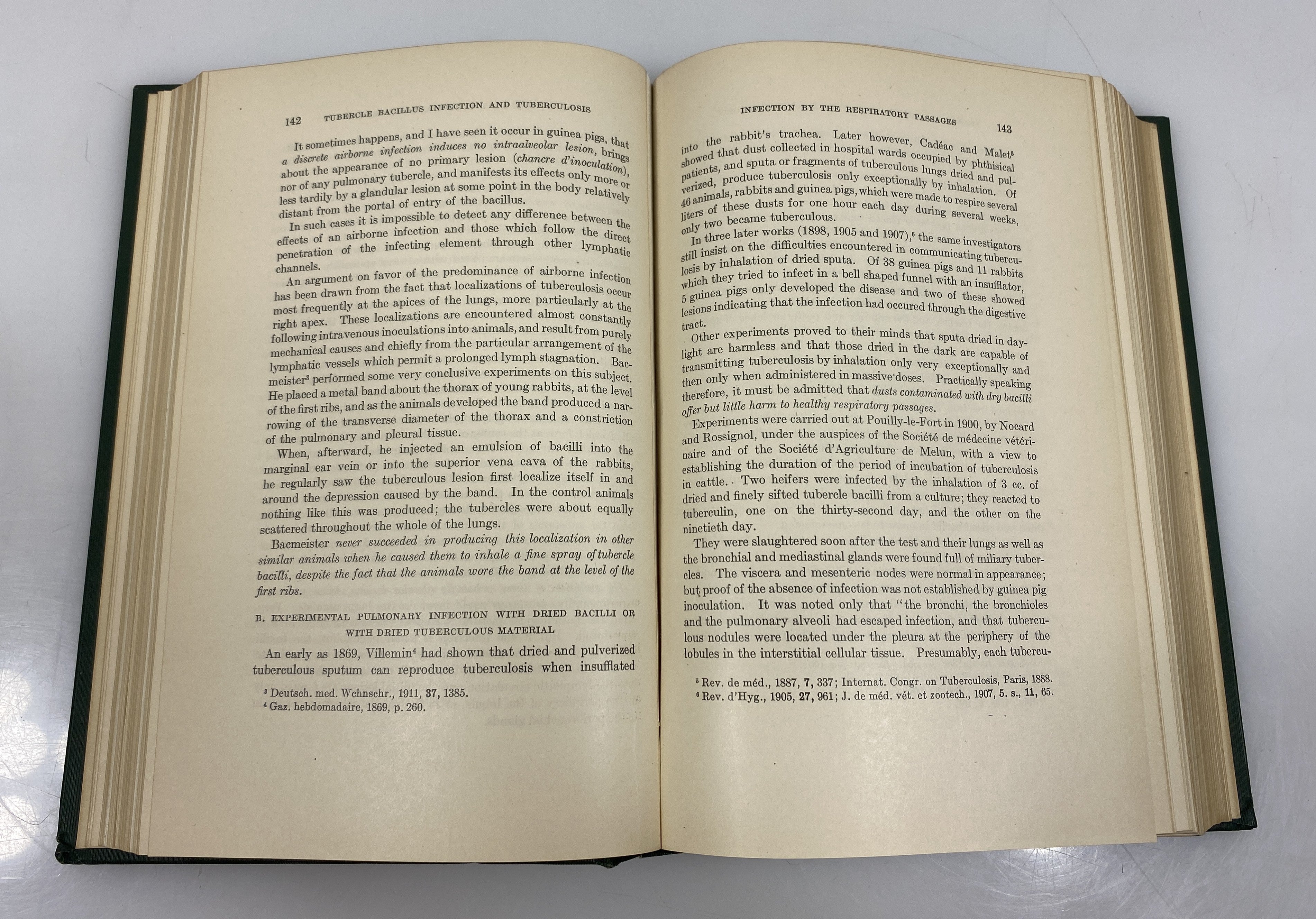 Tubercle Bacillus Infection and Tuberculosis by Calmette Ex-library 1923 HC