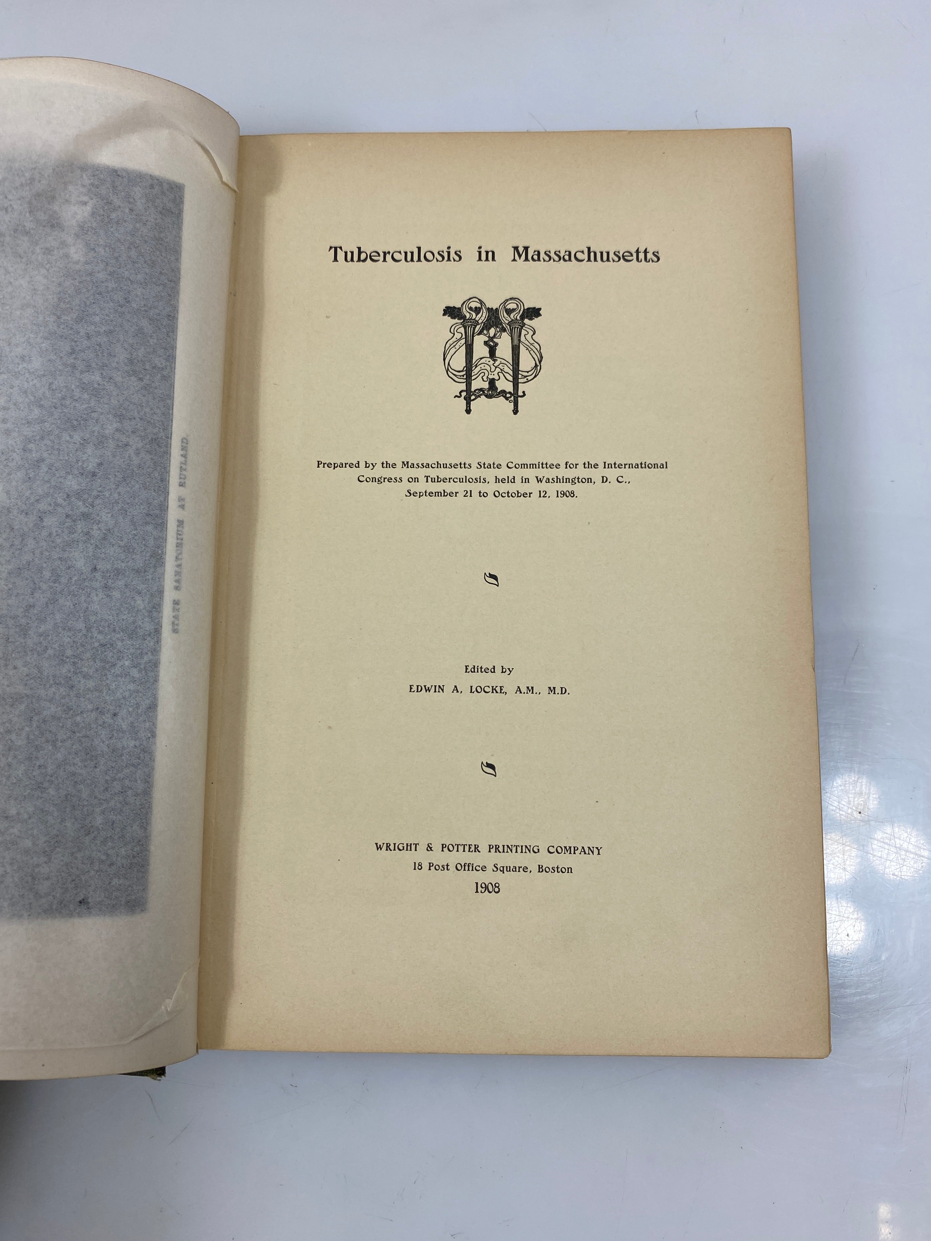 Tuberculosis in Massachusetts by Edwin Locke Ex-library 1908 HC