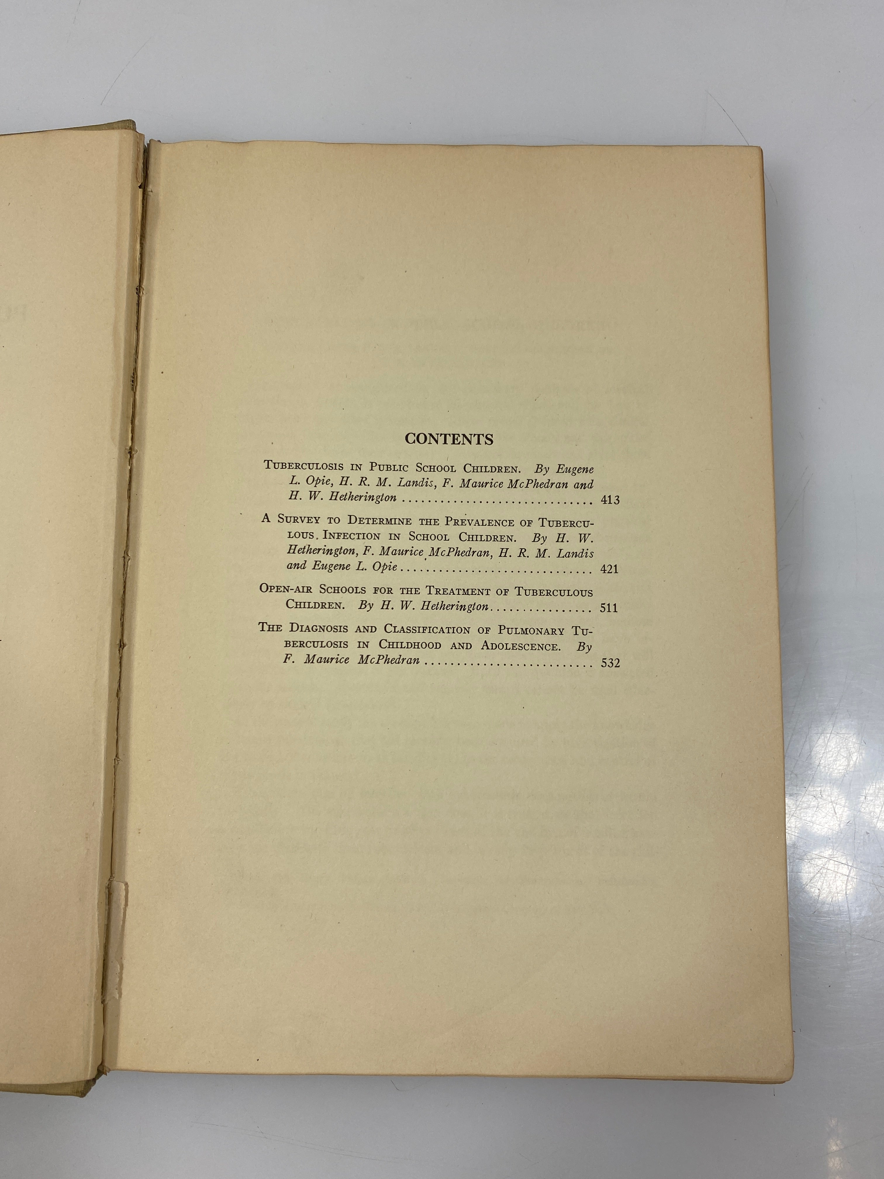 Tuberculosis in Public School Children Henry Phipps Institute Ex-Library HC