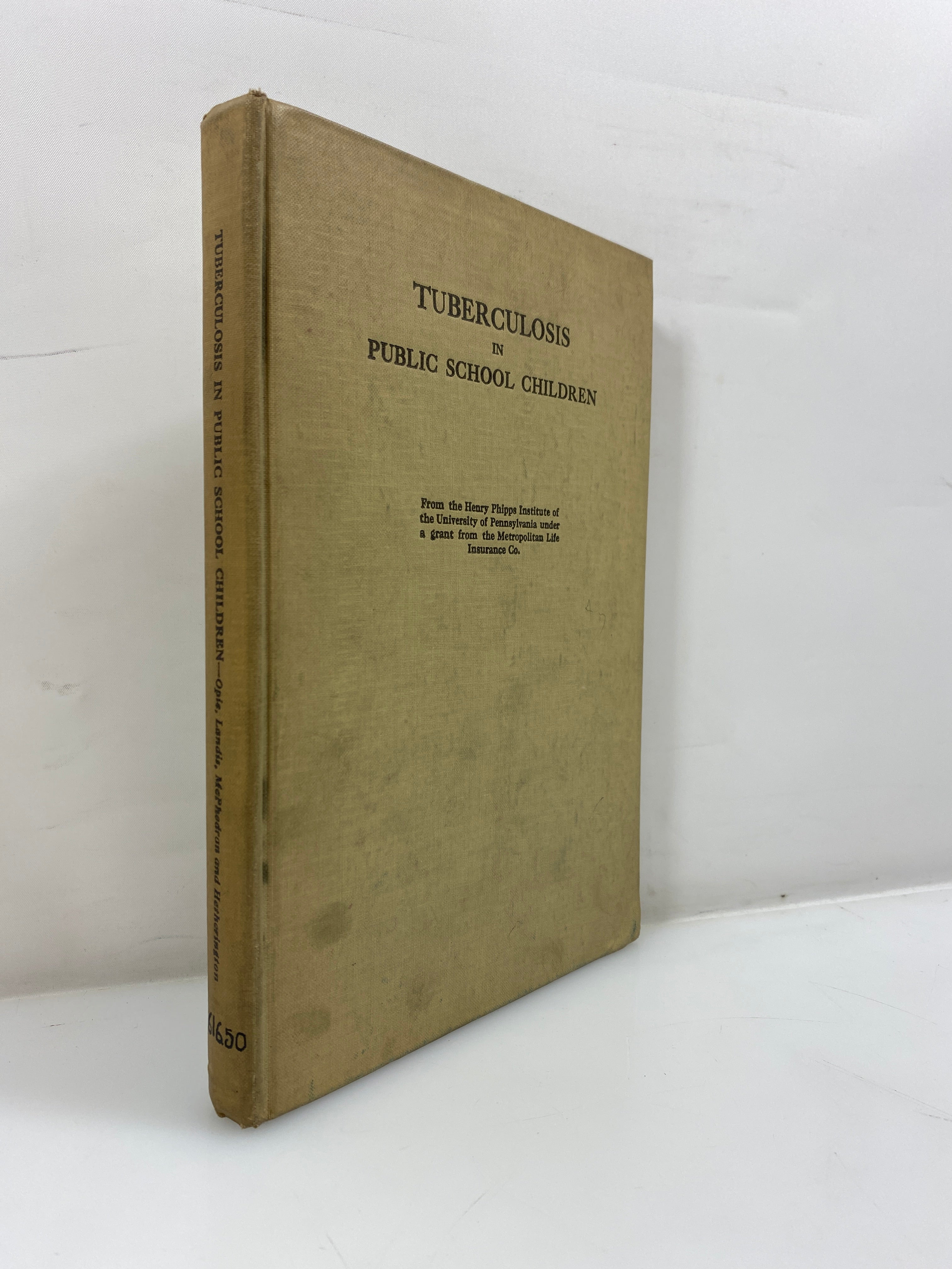 Tuberculosis in Public School Children Henry Phipps Institute Ex-Library HC