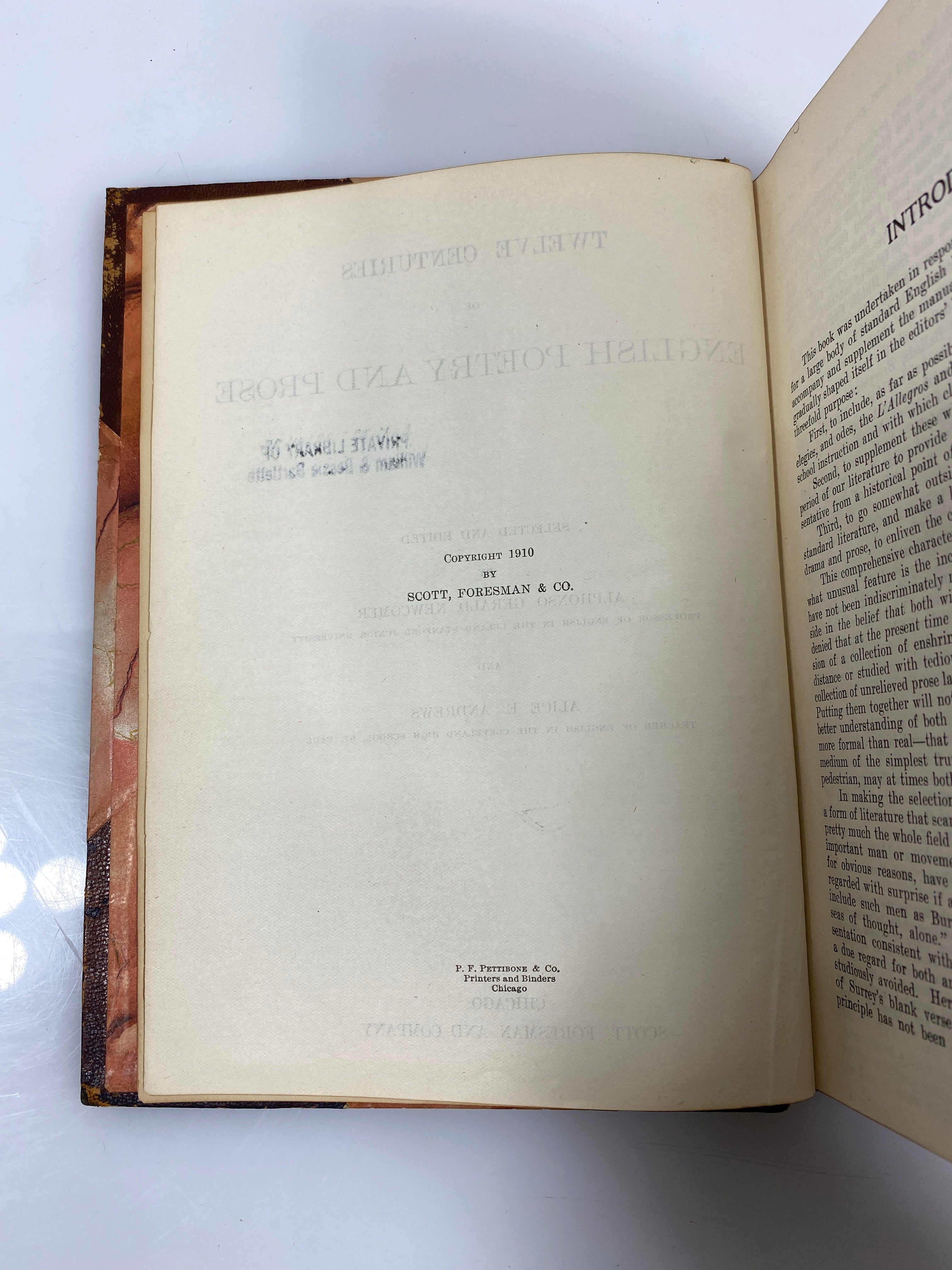 Twelve Centuries of English Poetry and Prose Newcomer/Andrews 1910 HC