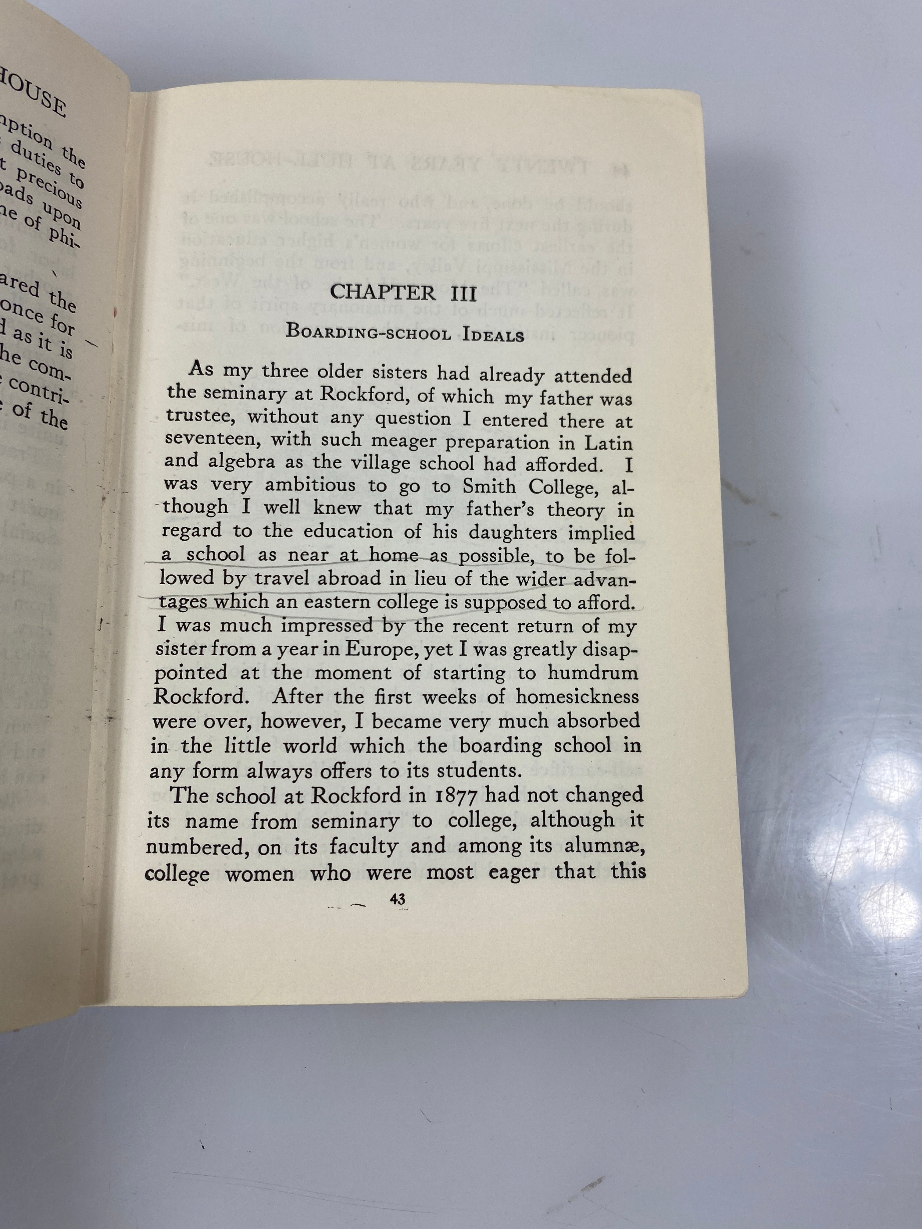 Twenty Years at Hull-House by Jane Addams 1964 22nd Print Ex-library HC