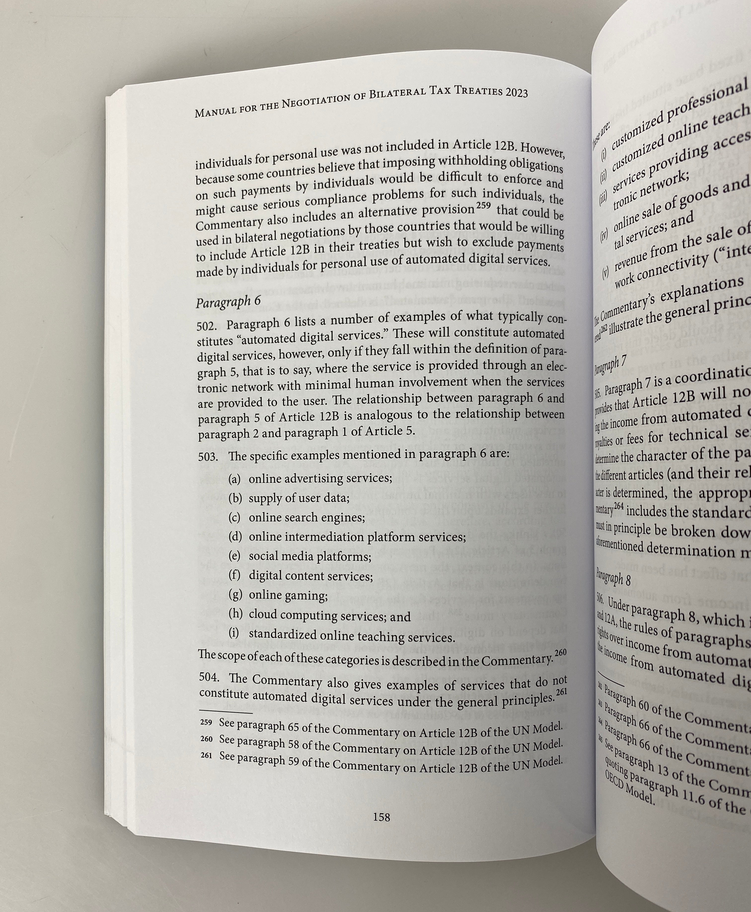 U.N. Manual for the Negotiation of Bilateral Tax Treaties Rare 2023 SC