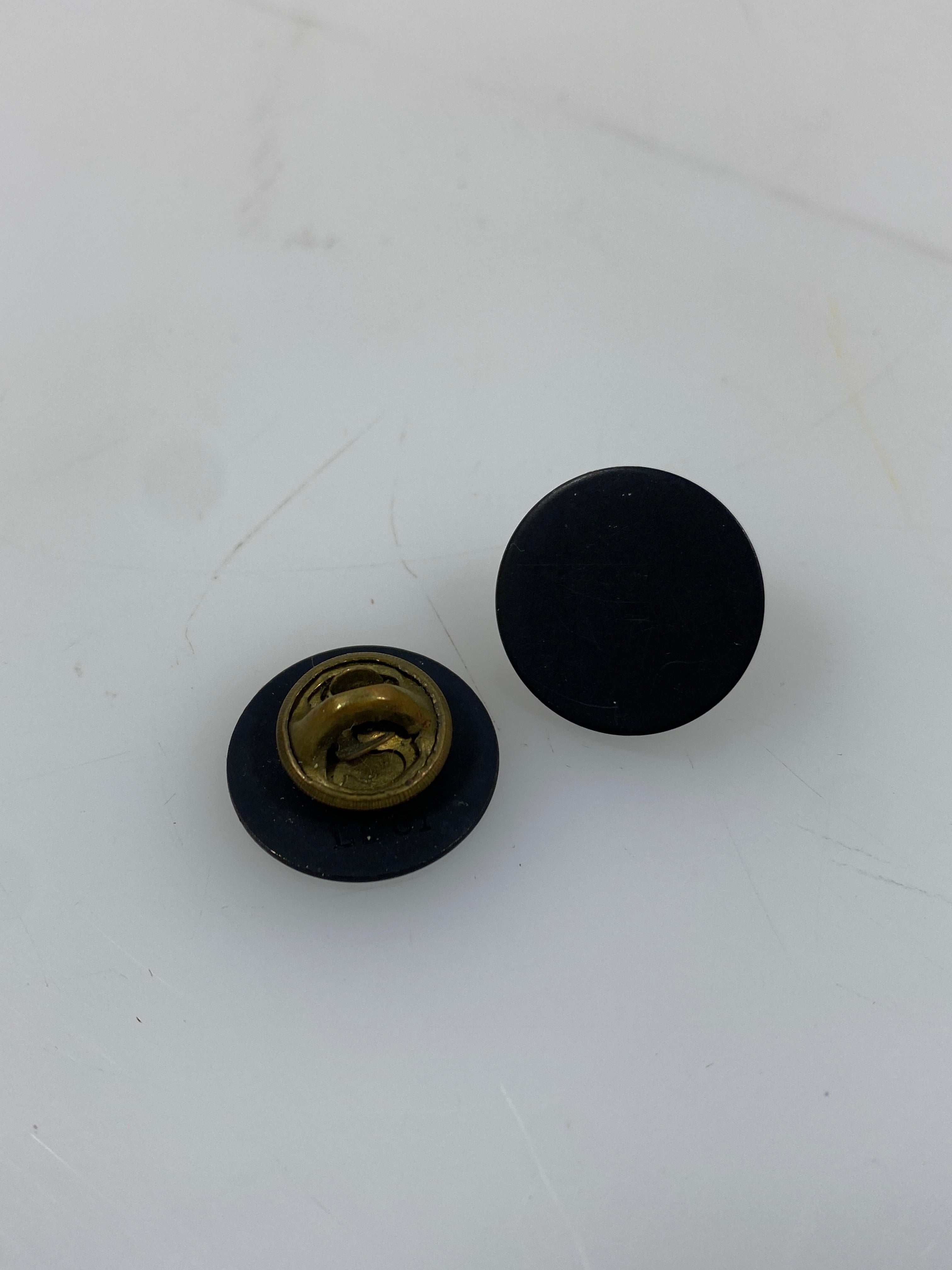 U.S. Army Black Metal ROTC Rank Disc Collar Pin