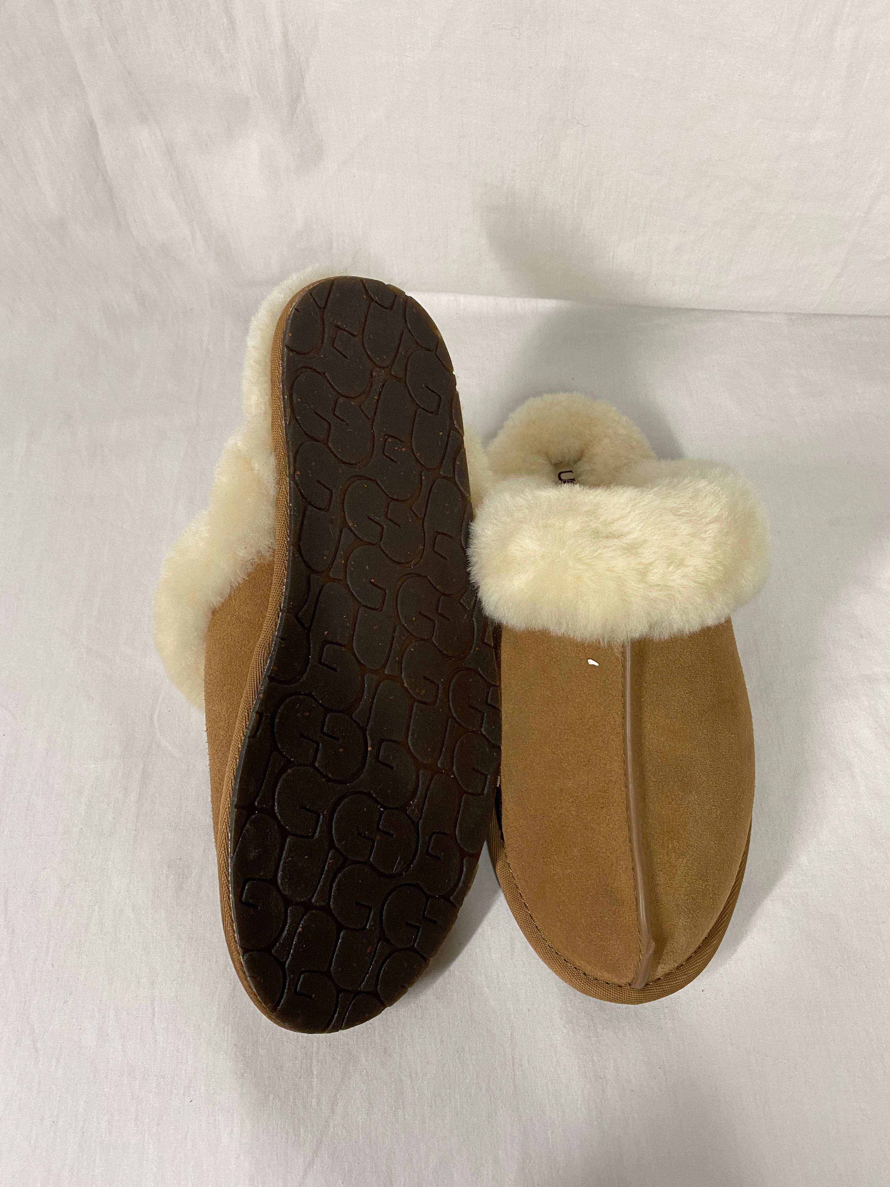 UGG Scuffette II Slippers Chestnut Suede with Sheepskin Lining Women's Size 9