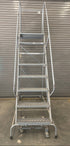 Uline 8 Step Rolling Safety Ladder Assembled w/ 20" Top Step