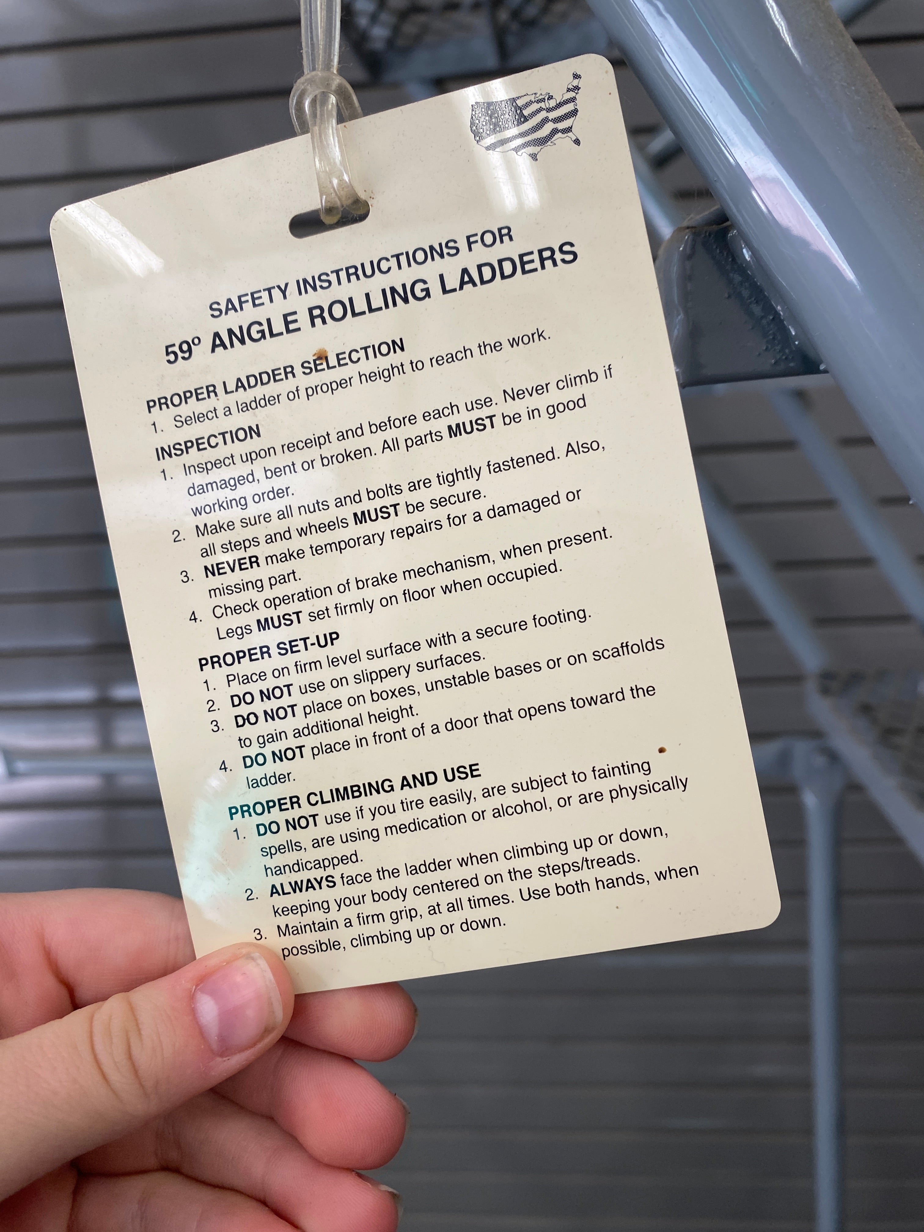 Uline 8 Step Rolling Safety Ladder Assembled w/ 20" Top Step