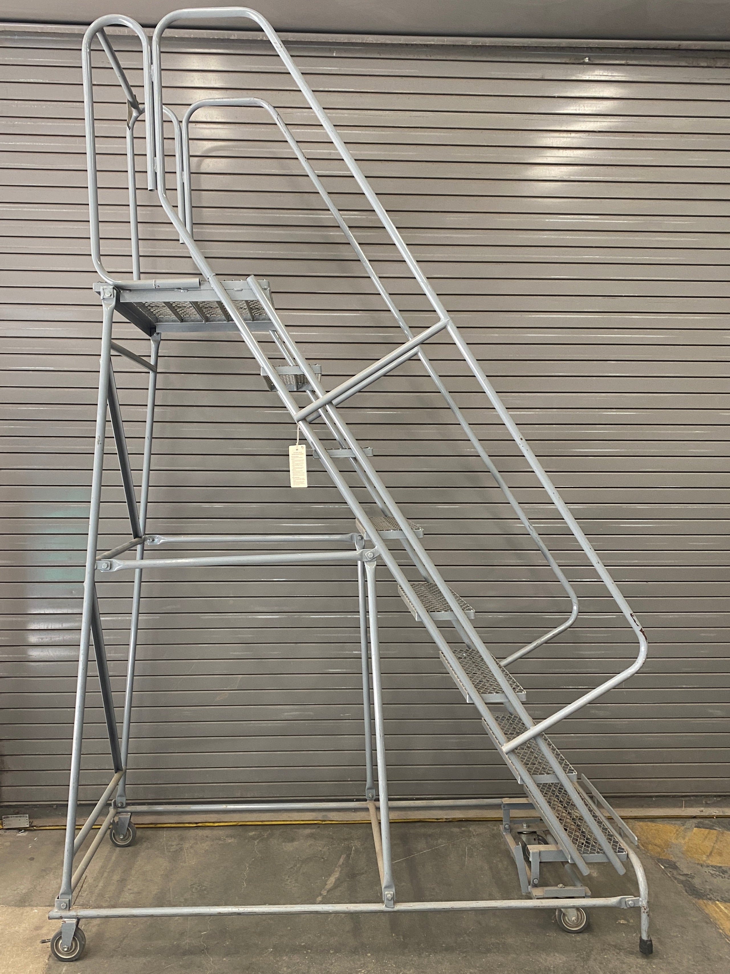 Uline 8 Step Rolling Safety Ladder Assembled w/ 20" Top Step