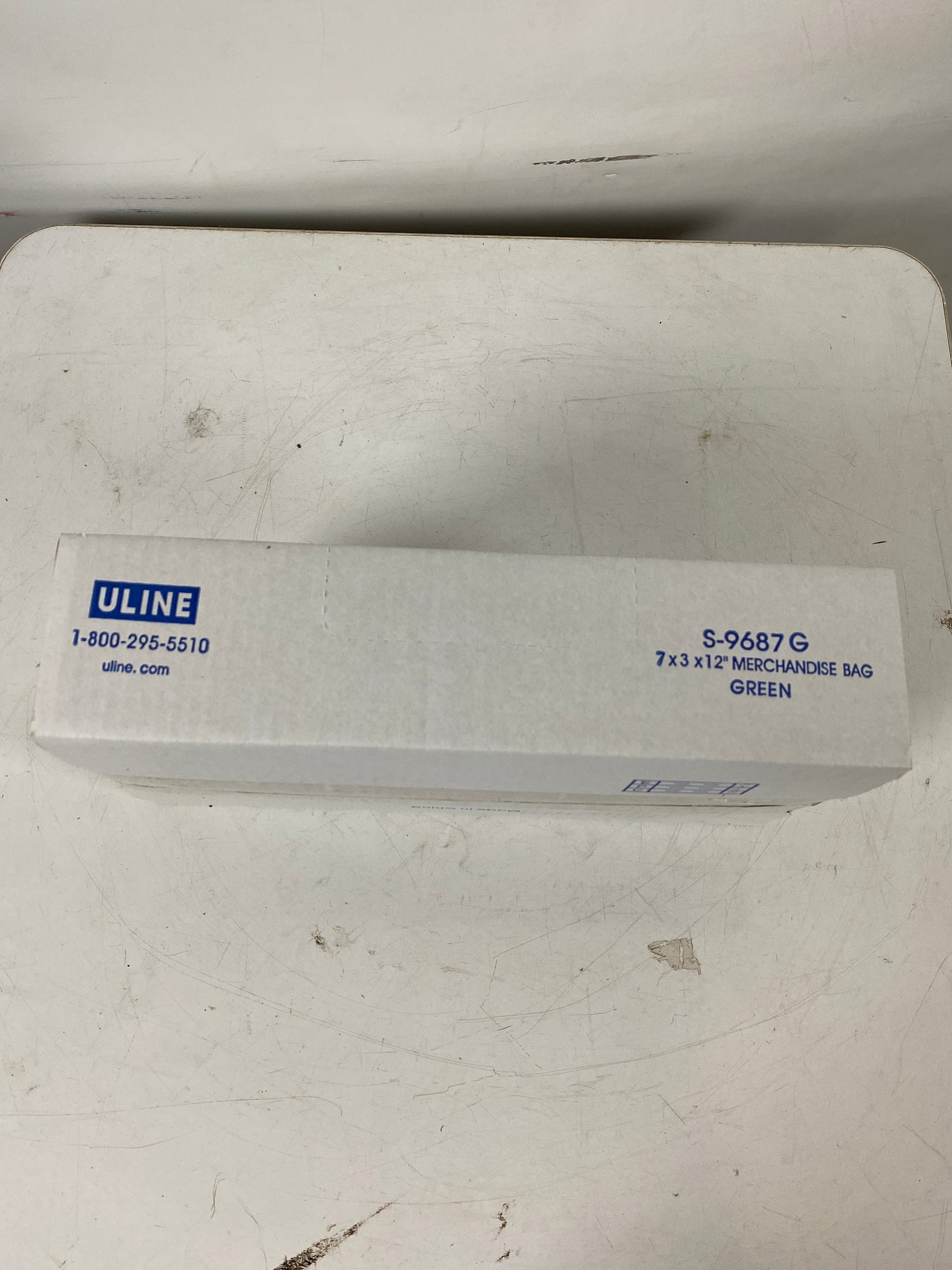 Uline Box of Green HDPE Merchandise Bags