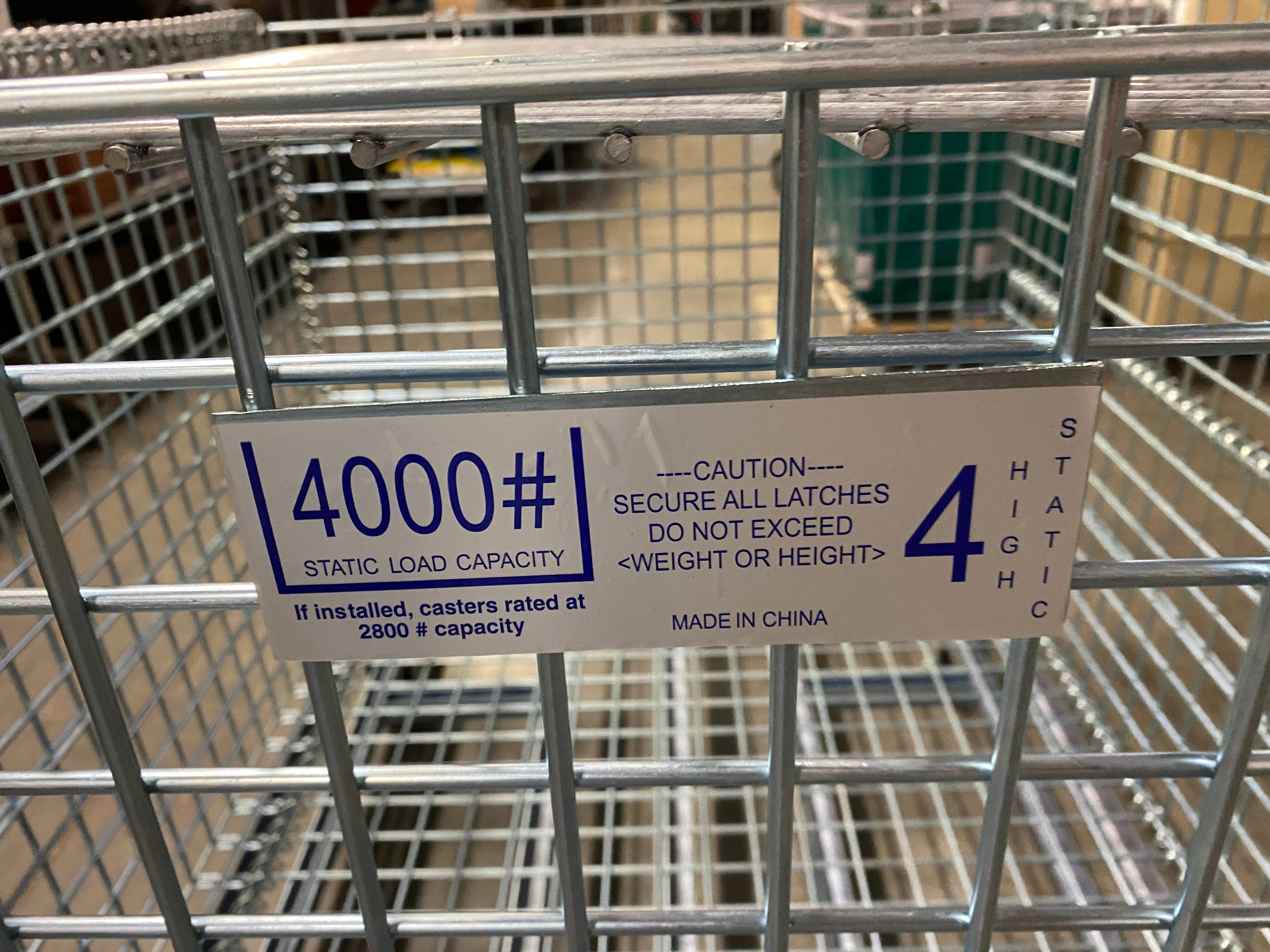 Uline #H-2092 Collapsible Rolling Cage