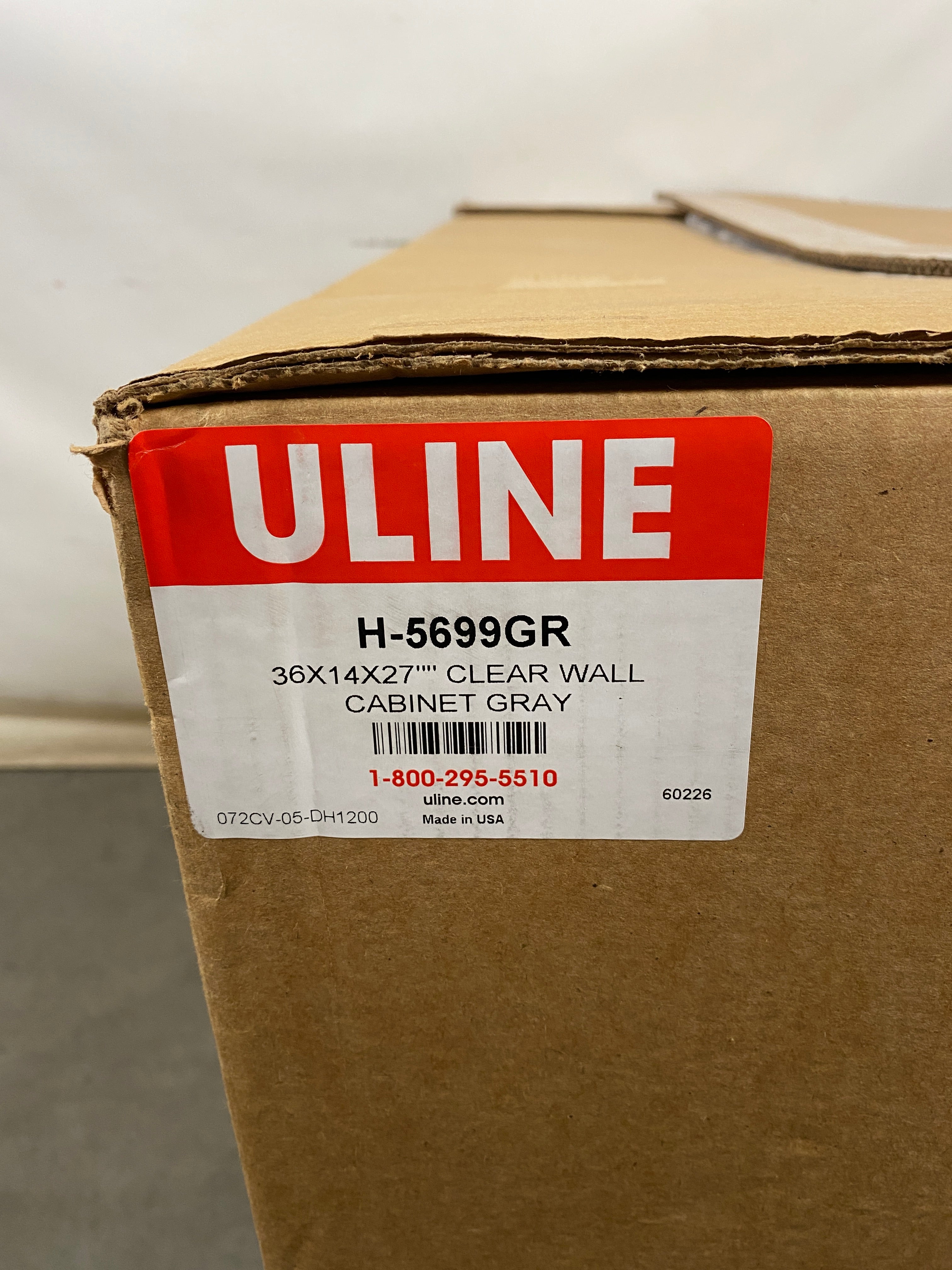 Uline H-5699GR Wall Mount Clear View Cabinet Gray *New*
