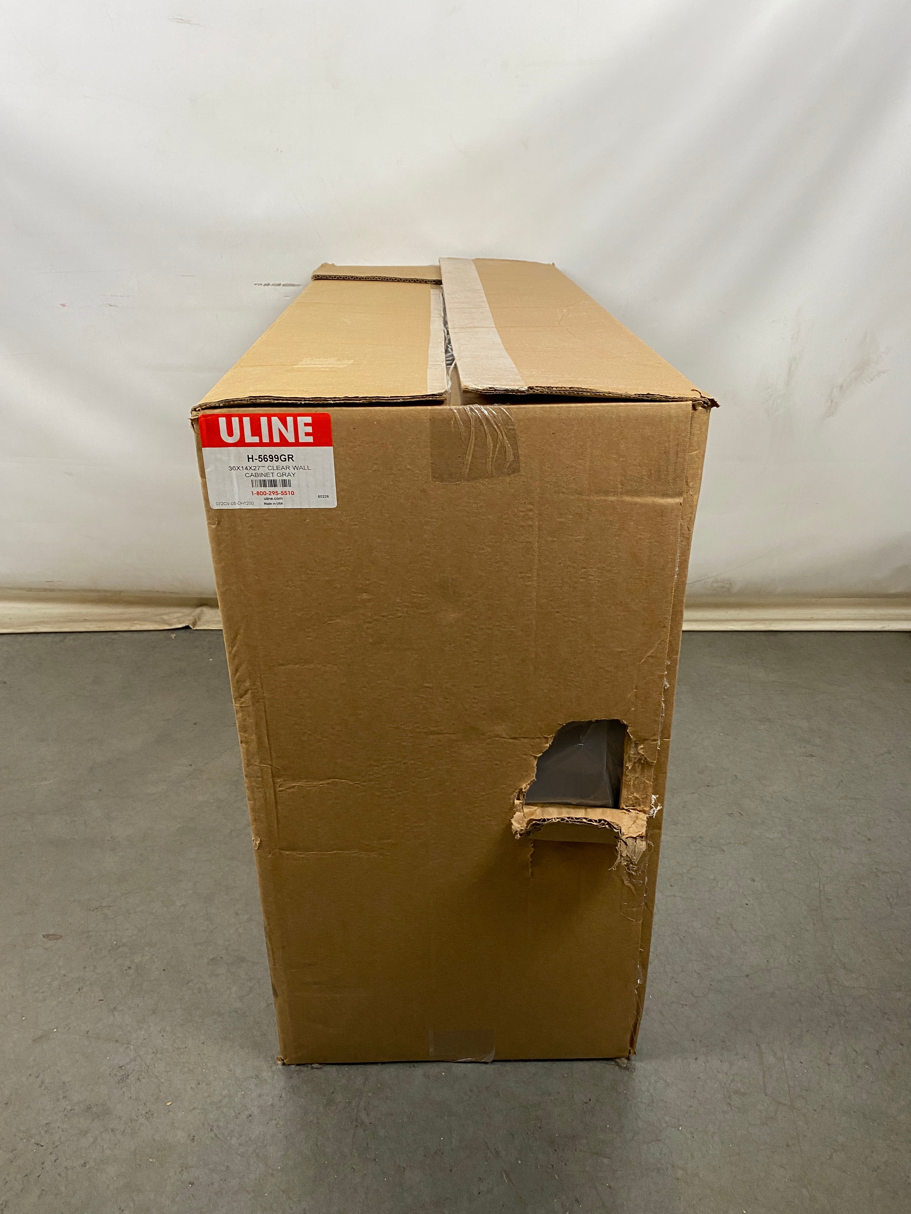 Uline H-5699GR Wall Mount Clear View Cabinet Gray *New*