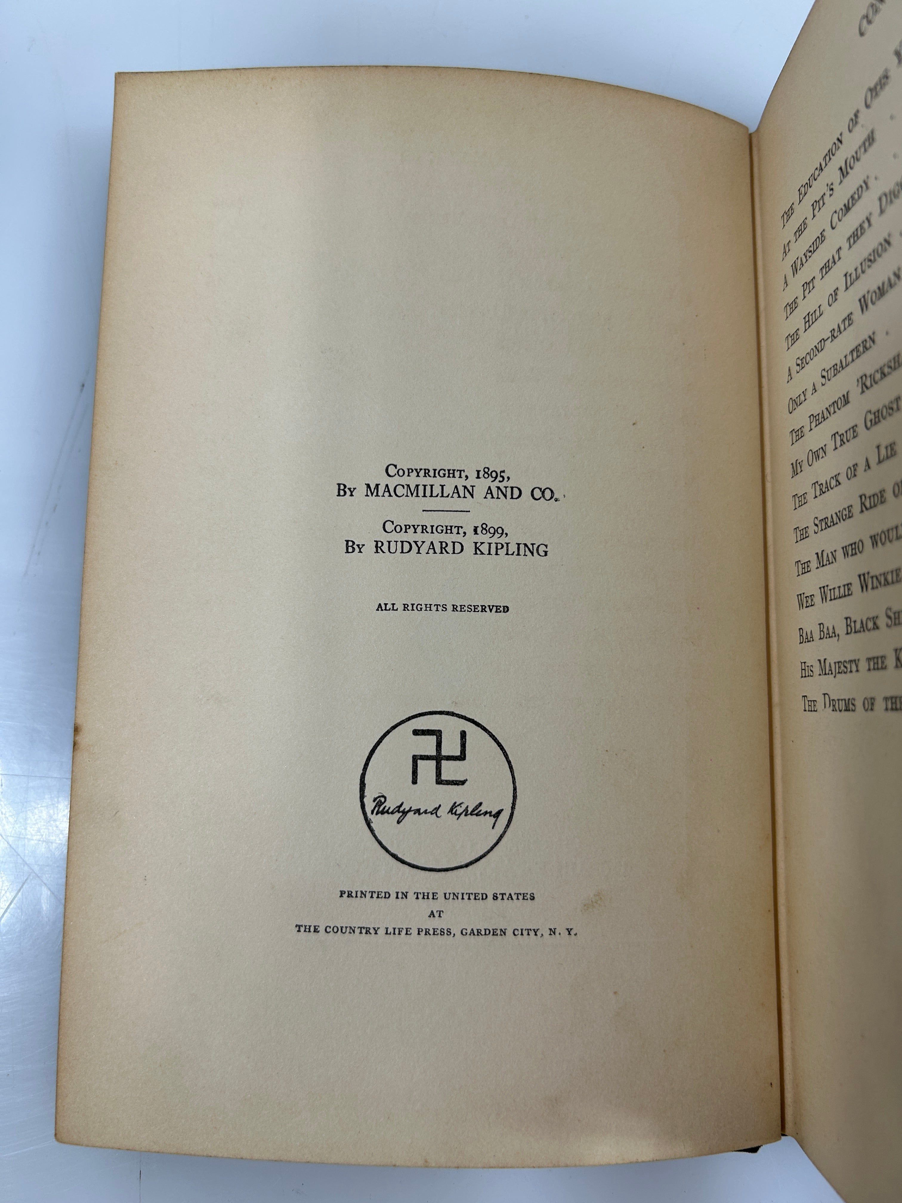 Under the Deodars/Phantom Rickshaw/Wee Willie Winkie by Rudyard Kipling 1924 HC