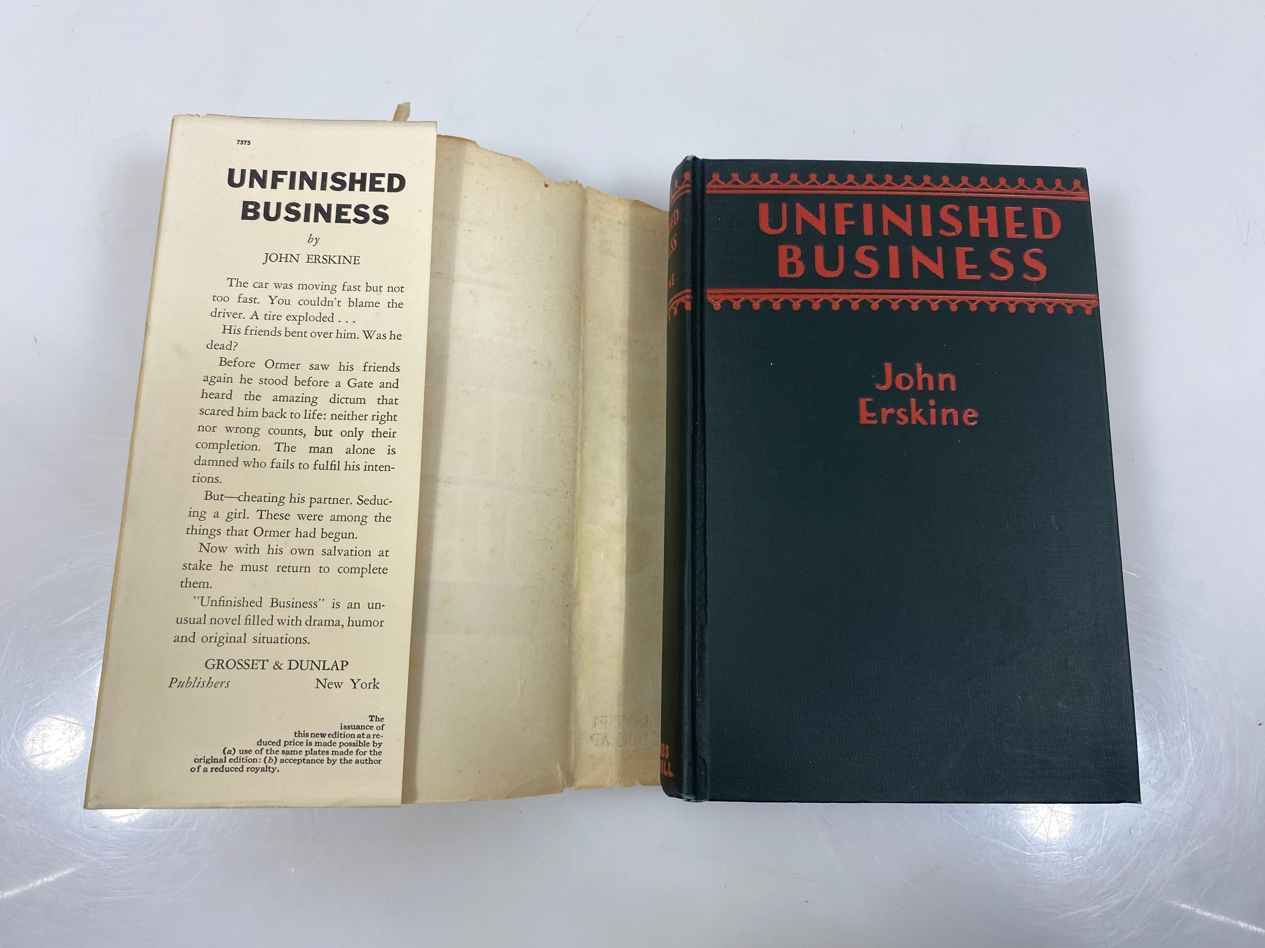 Unfinished Business by John Erskine 1931 1st Ed. HCDJ
