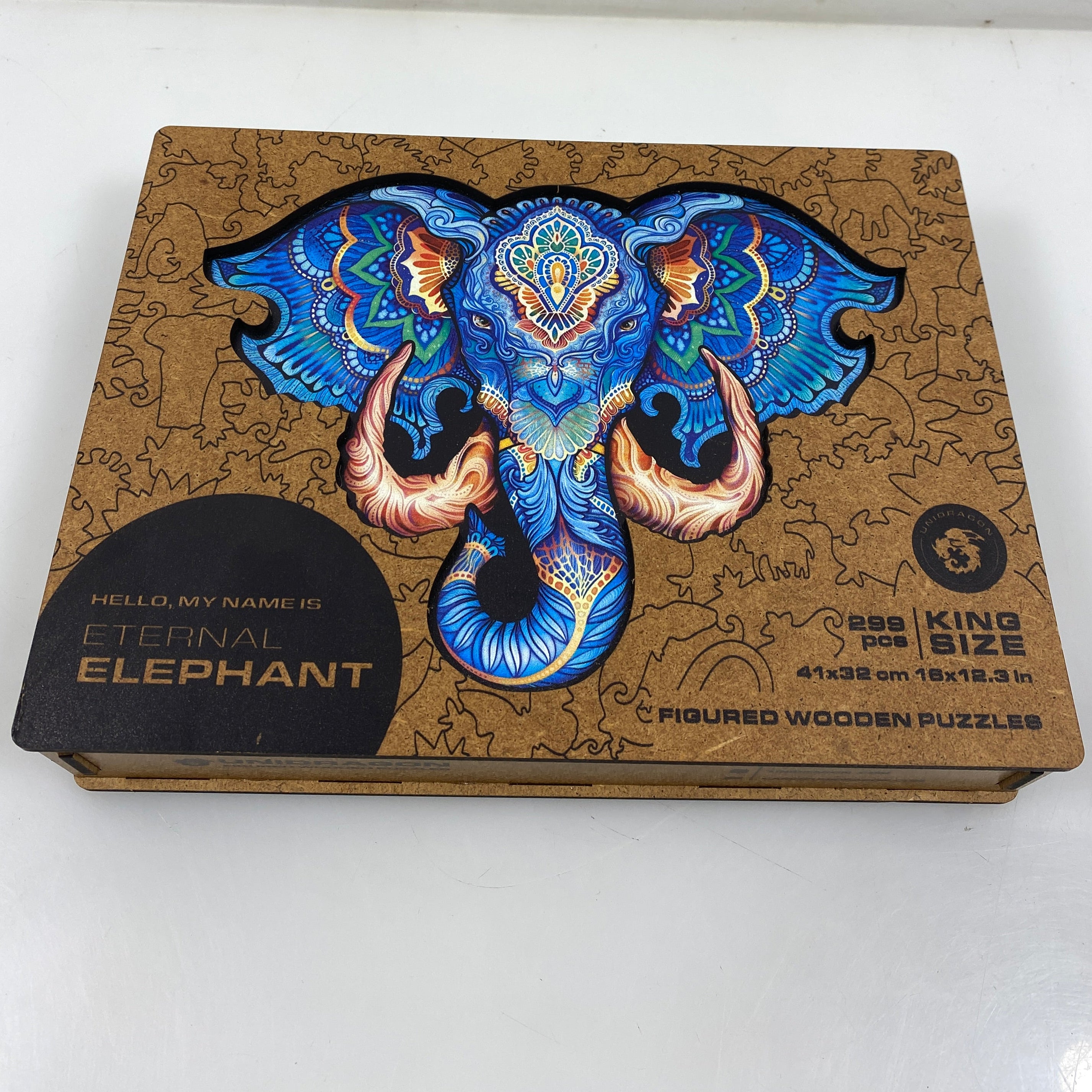 Unidragon Eternal Elephant King Size 299 Piece Figured Wooden Puzzle