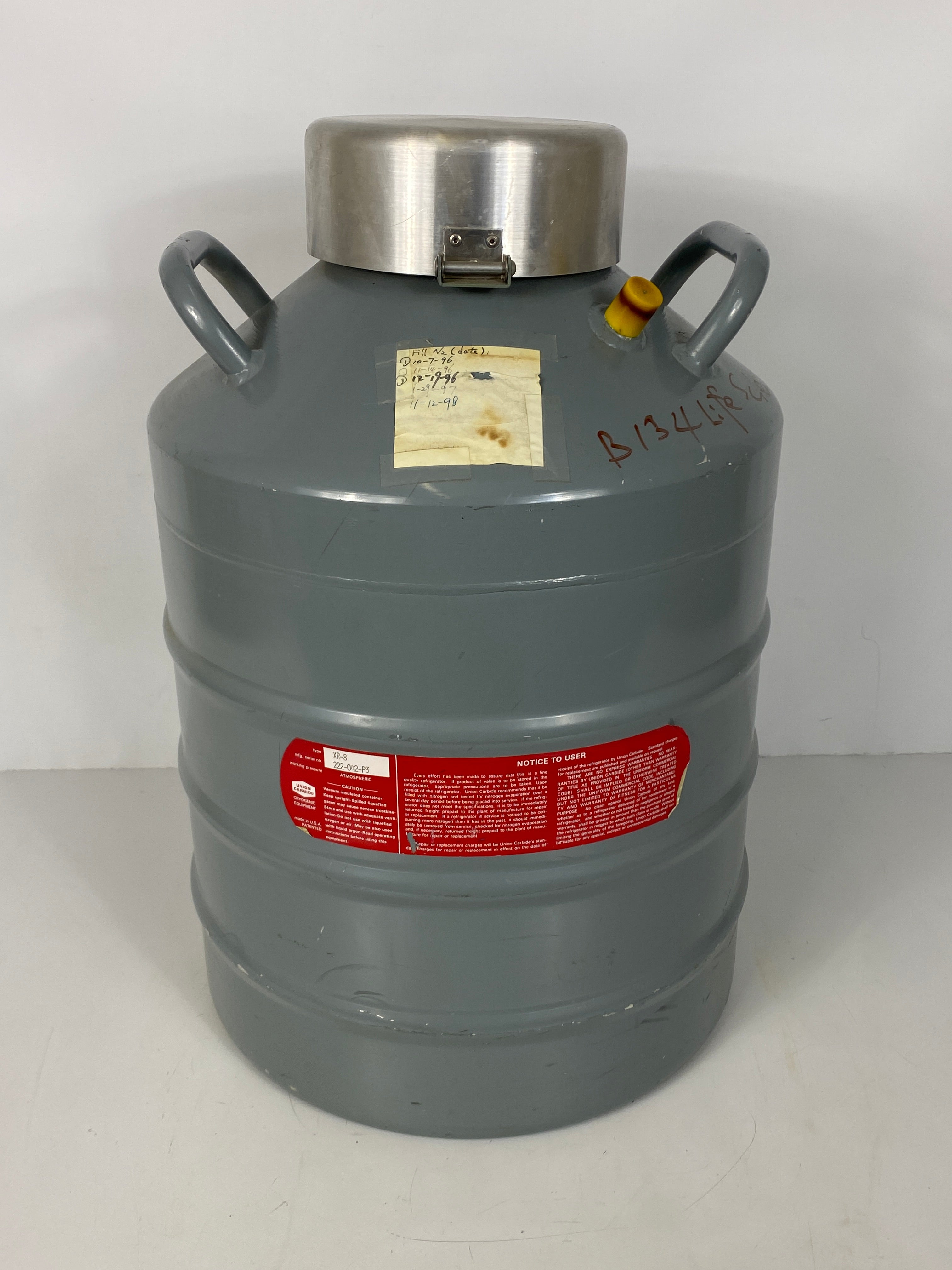 Union Carbide XR-8 Liquid Nitrogen Refrigerator Tank