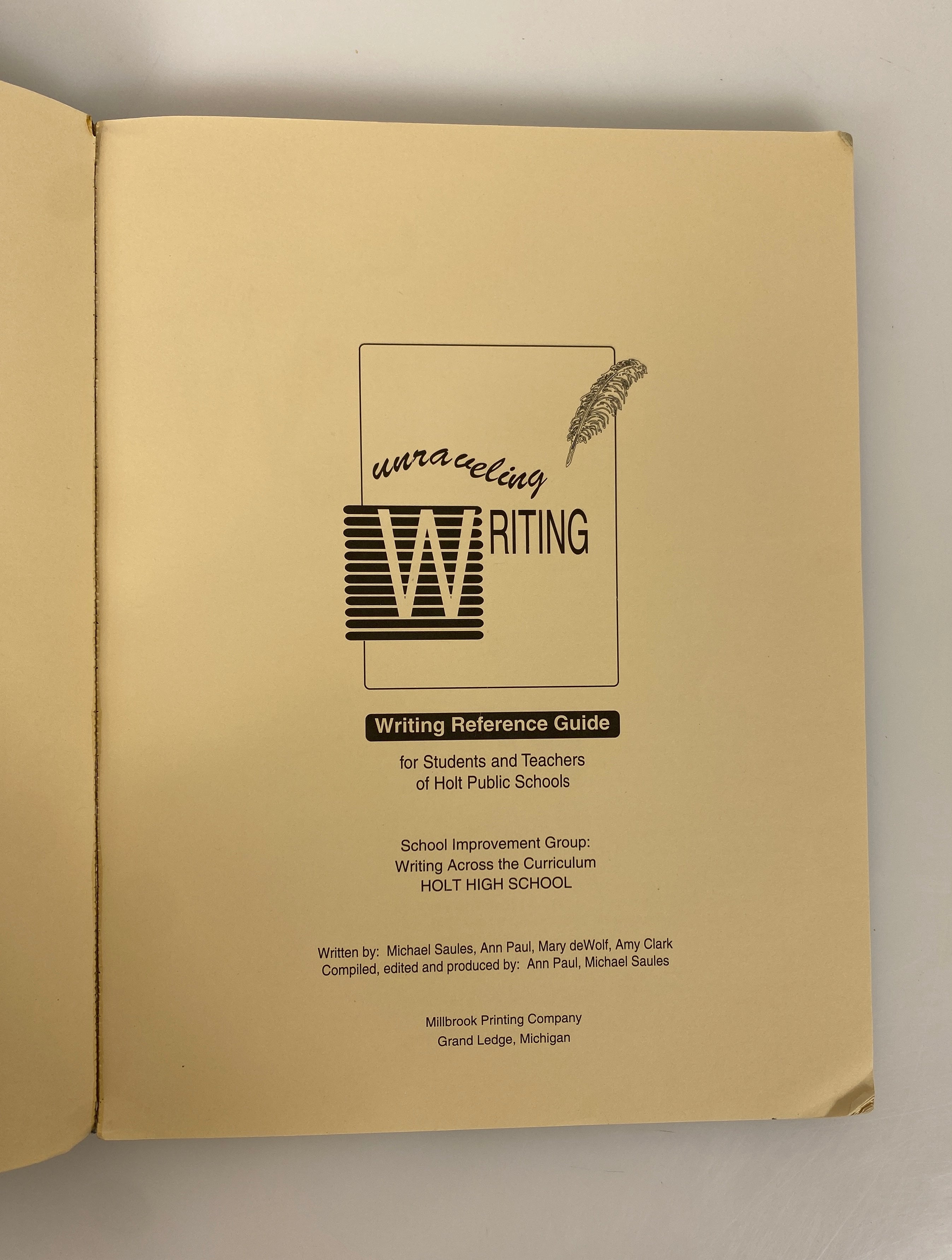 Unraveling Writing for Students & Teachers by Holt Public Schools SC Textbook