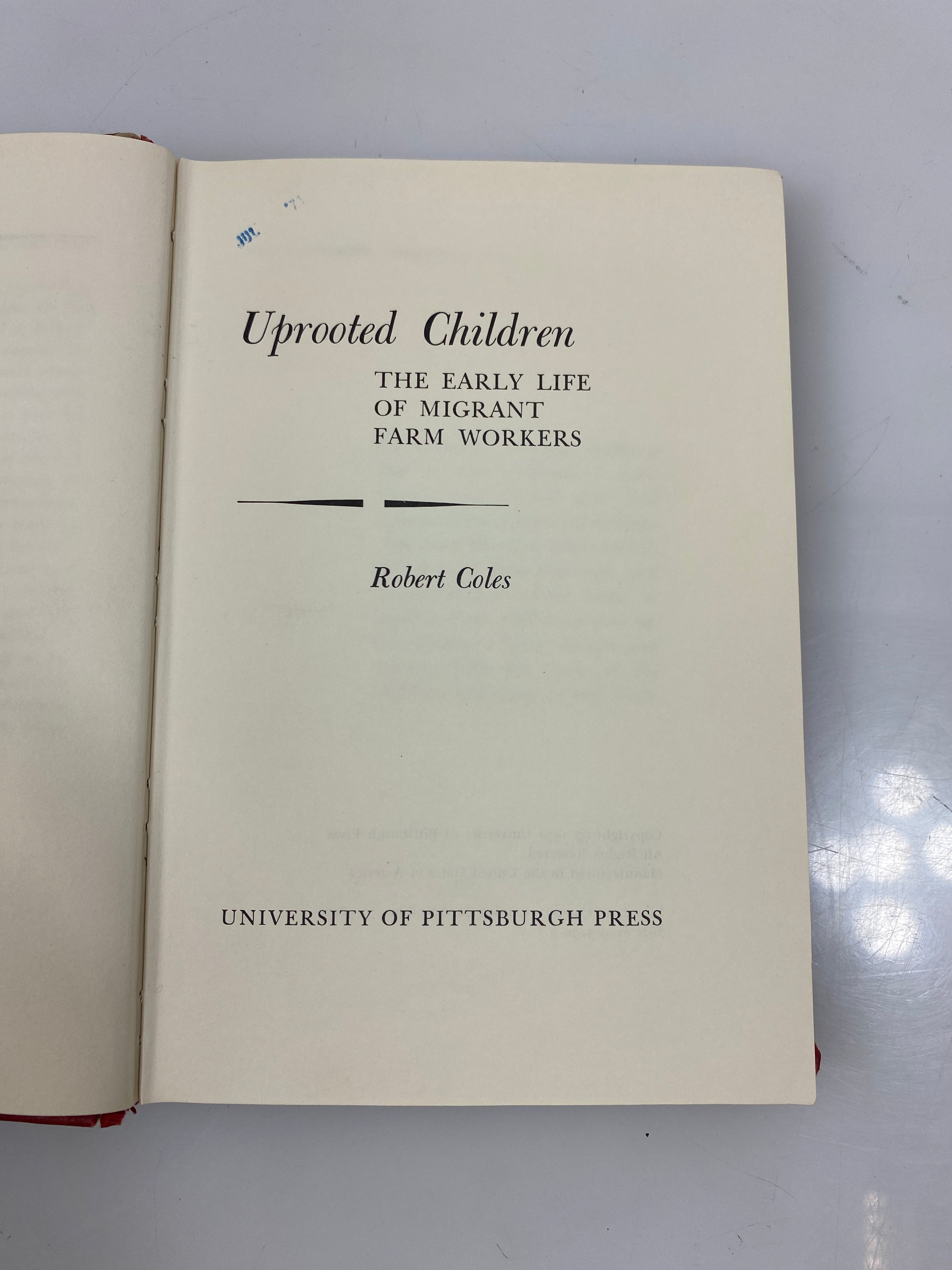 Uprooted Children by Robert Coles Ex-library 1970 HC
