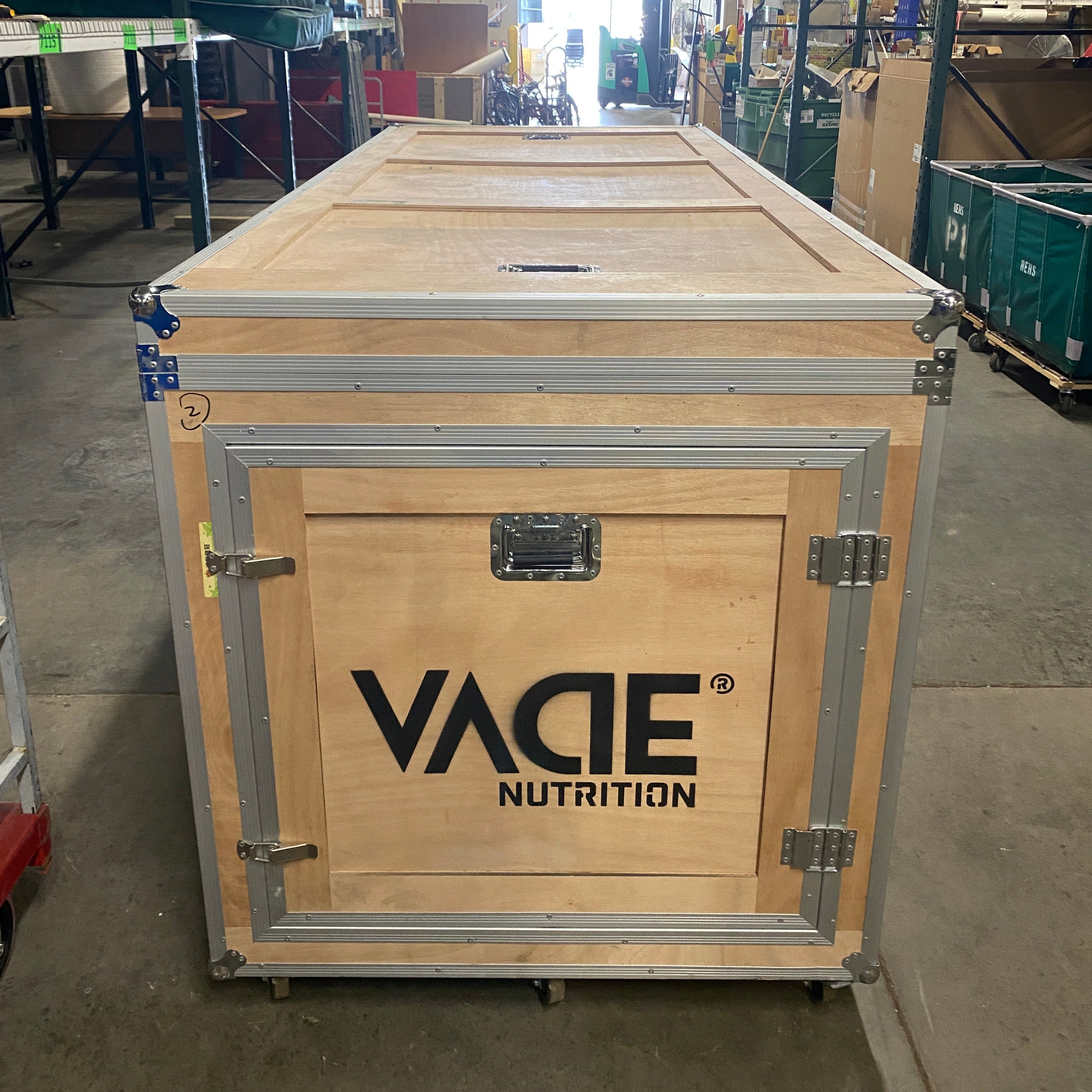 Vacie Nutrition Wood Metal Frame Wheeled Crate