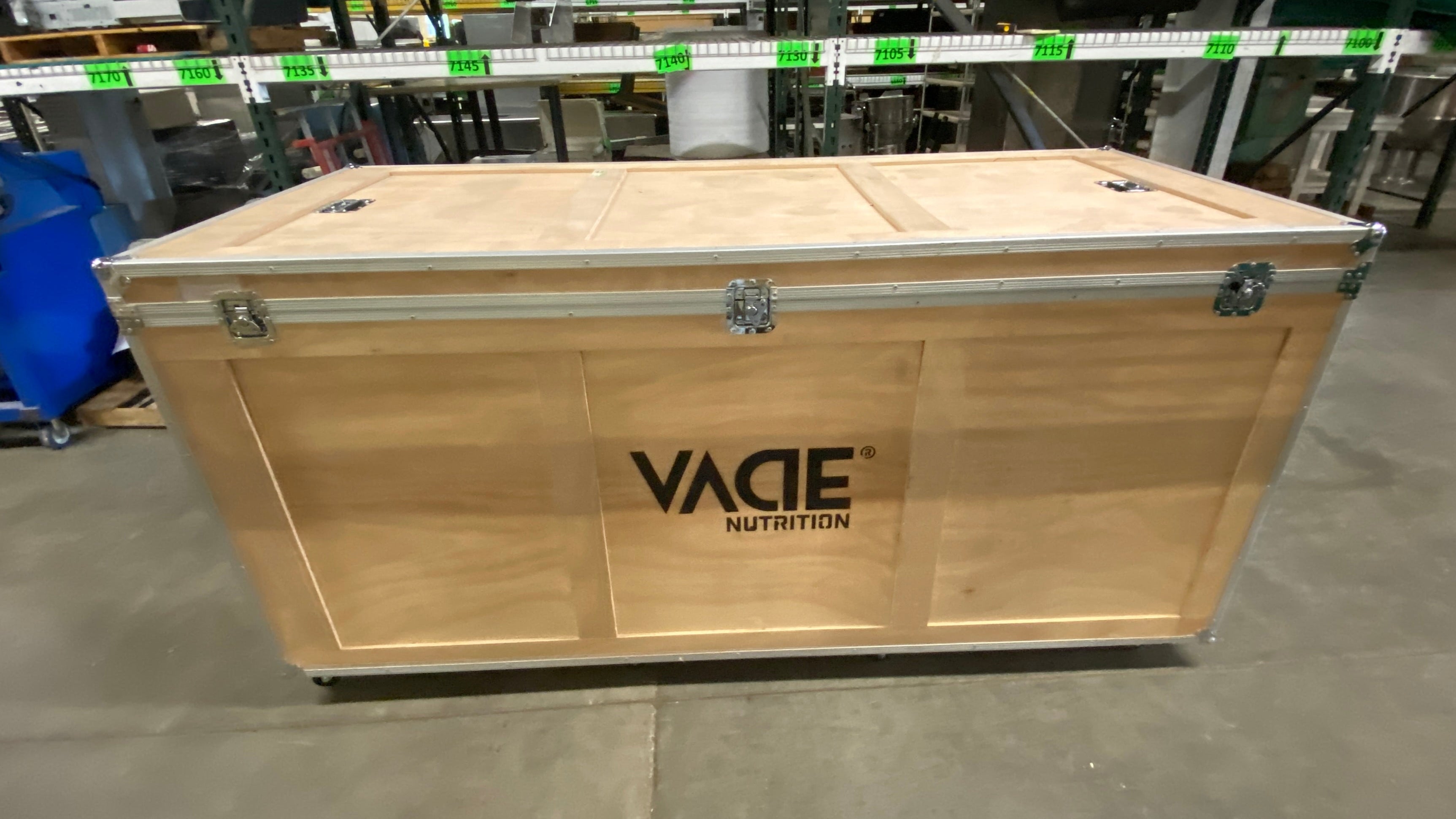 Vacie Nutrition Wood Metal Frame Wheeled Crate