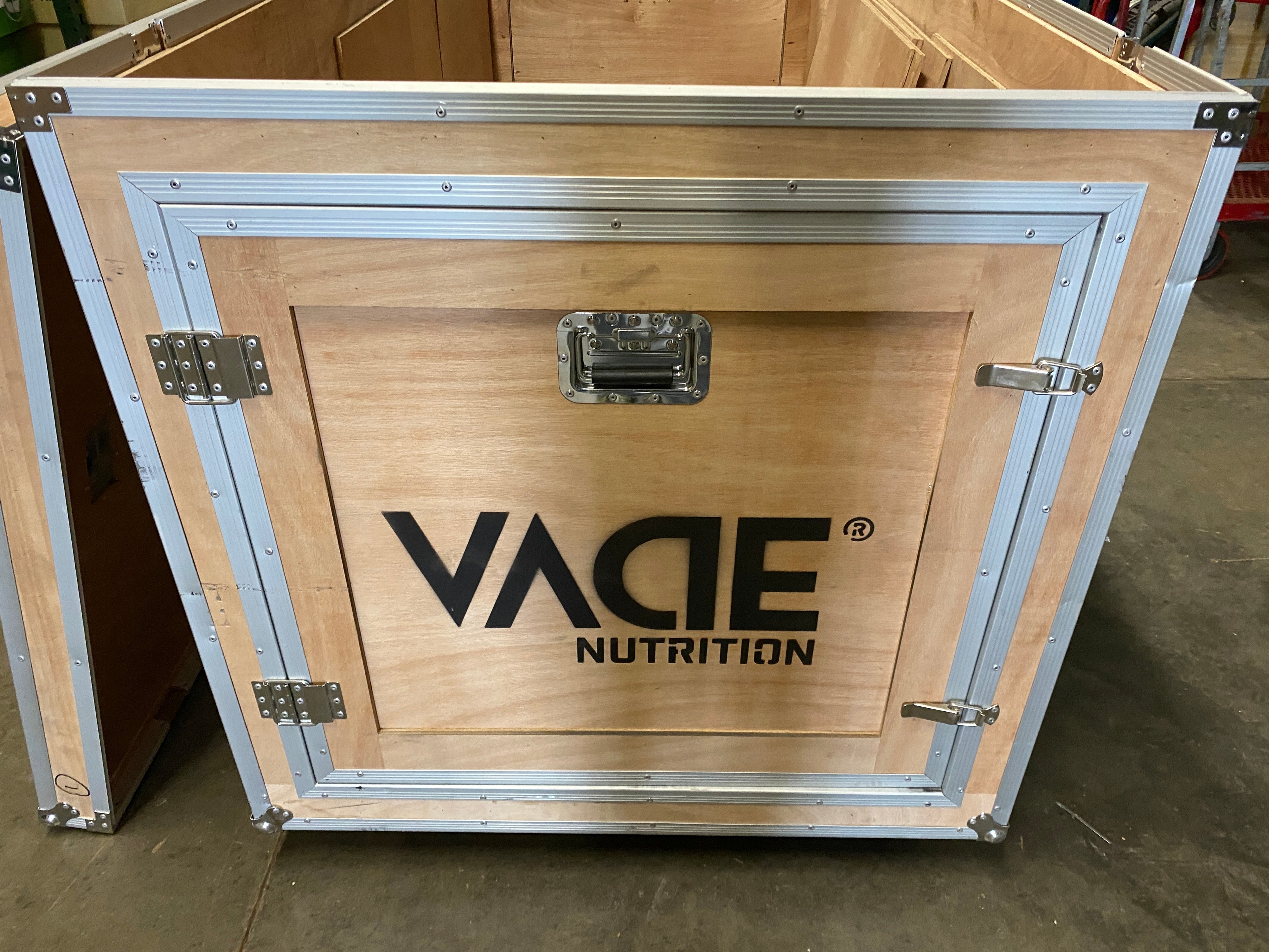 Vacie Nutrition Wood Metal Frame Wheeled Crate