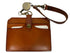 Vegetable Tanned Leather ID Badge Holder Featuring a Retractable Reel and Matching Leather Strap
