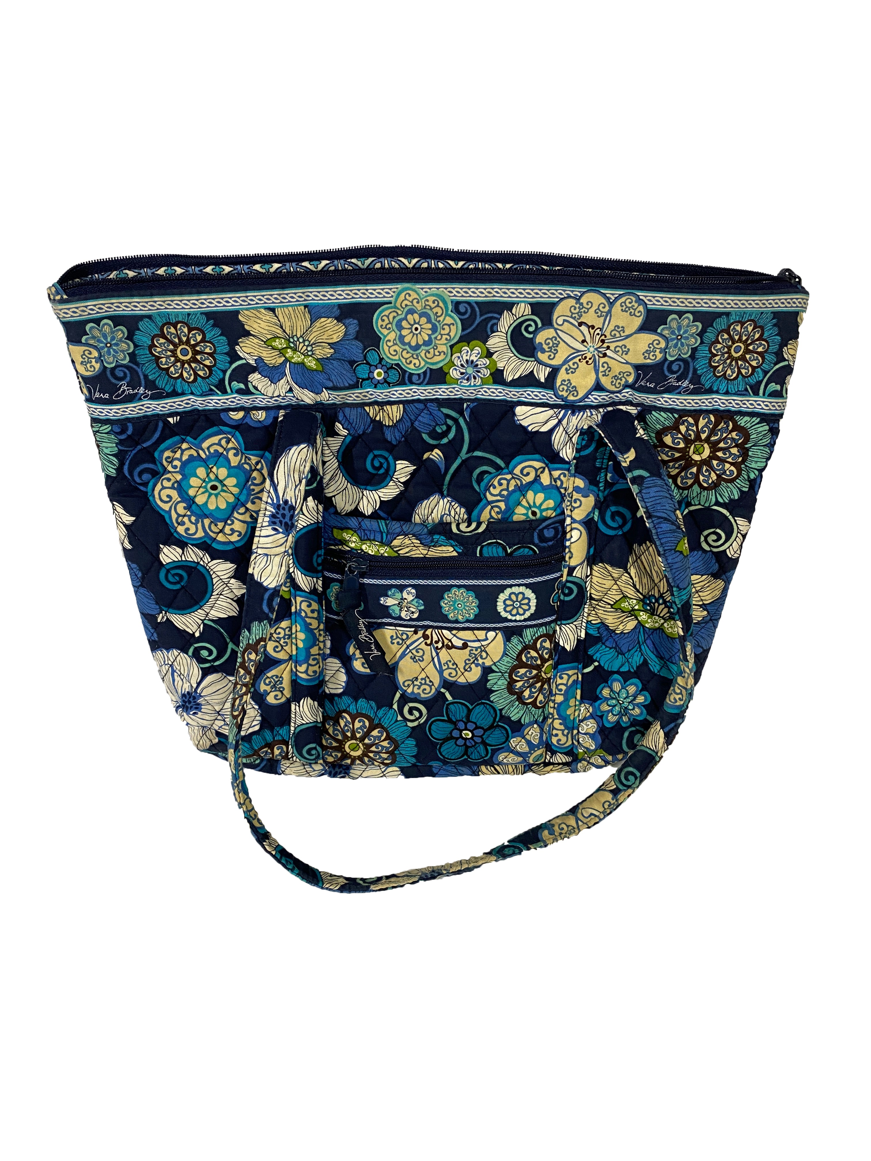 Vera Bradley Mod Floral Blue Tote Shoulder Bag