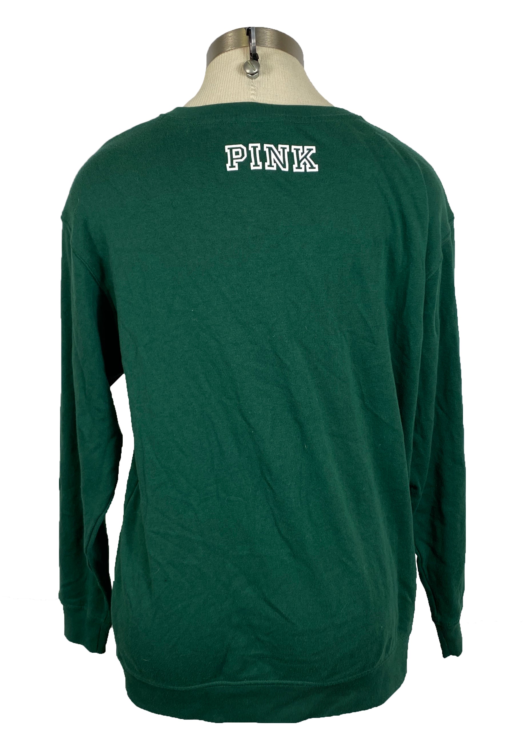 Victoria's Secret Pink MSU Green Sweatshirt Women's Size S