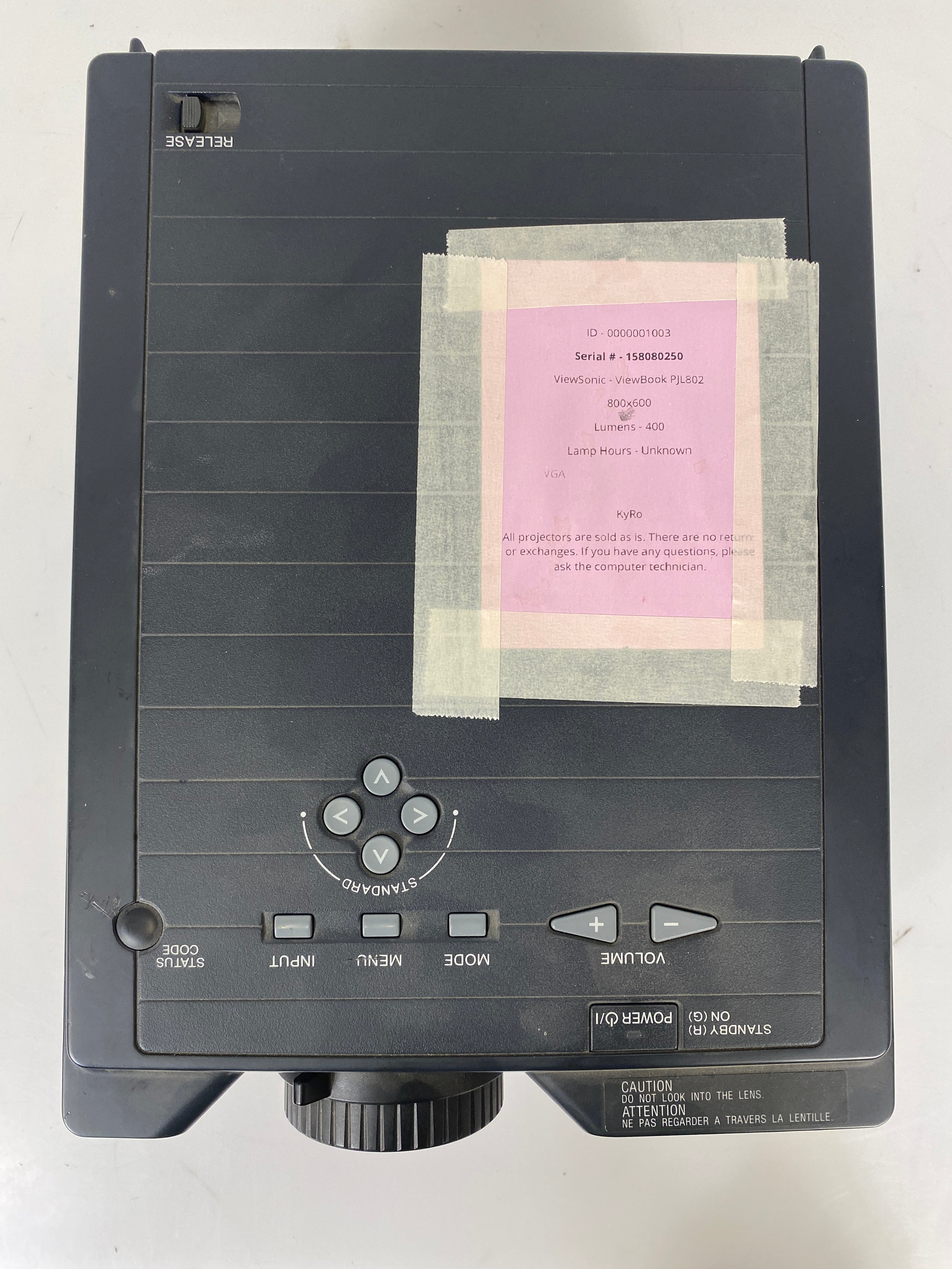 ViewSonic PJL802 Viewbook Projector