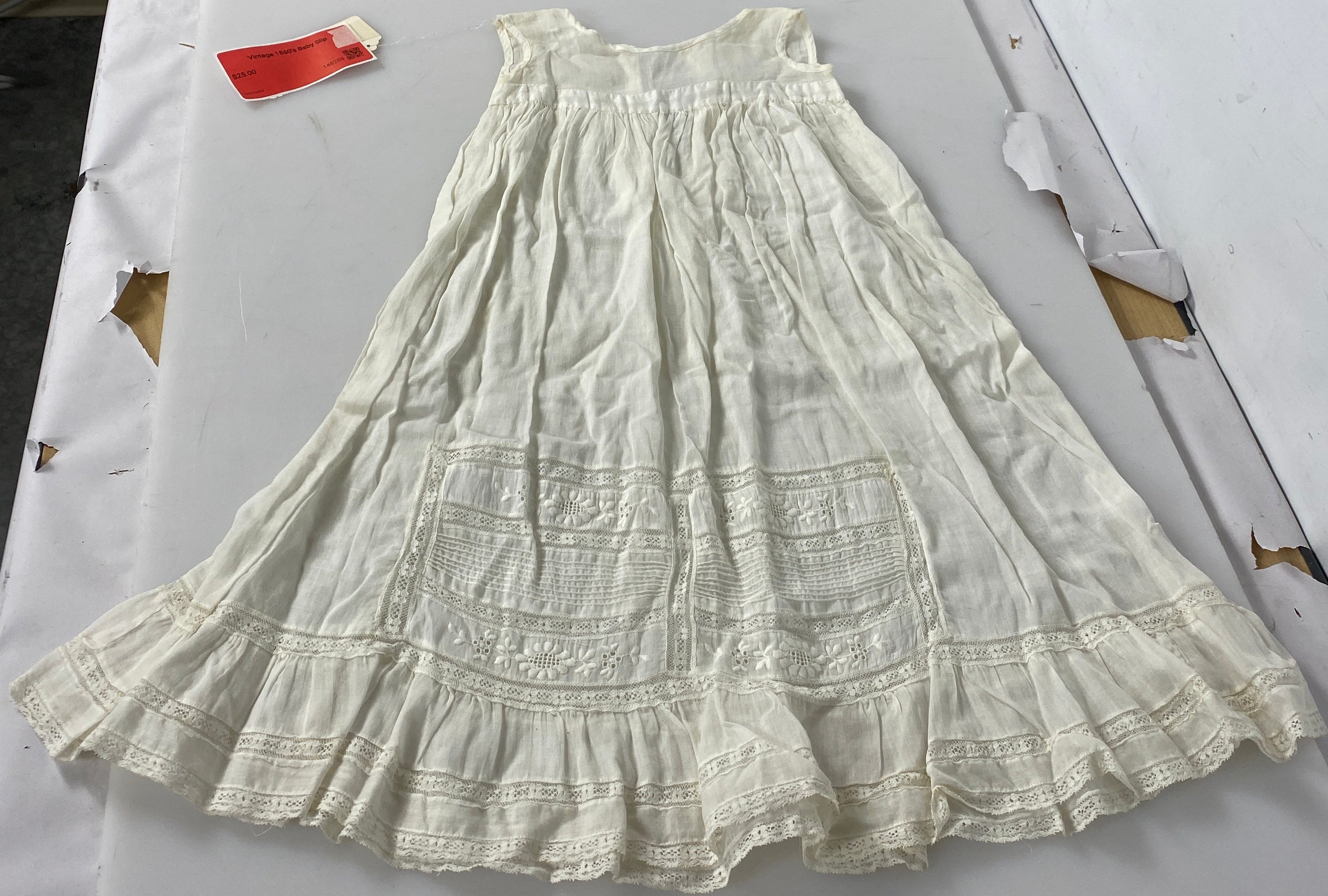 Vintage 1860's Baby Slip