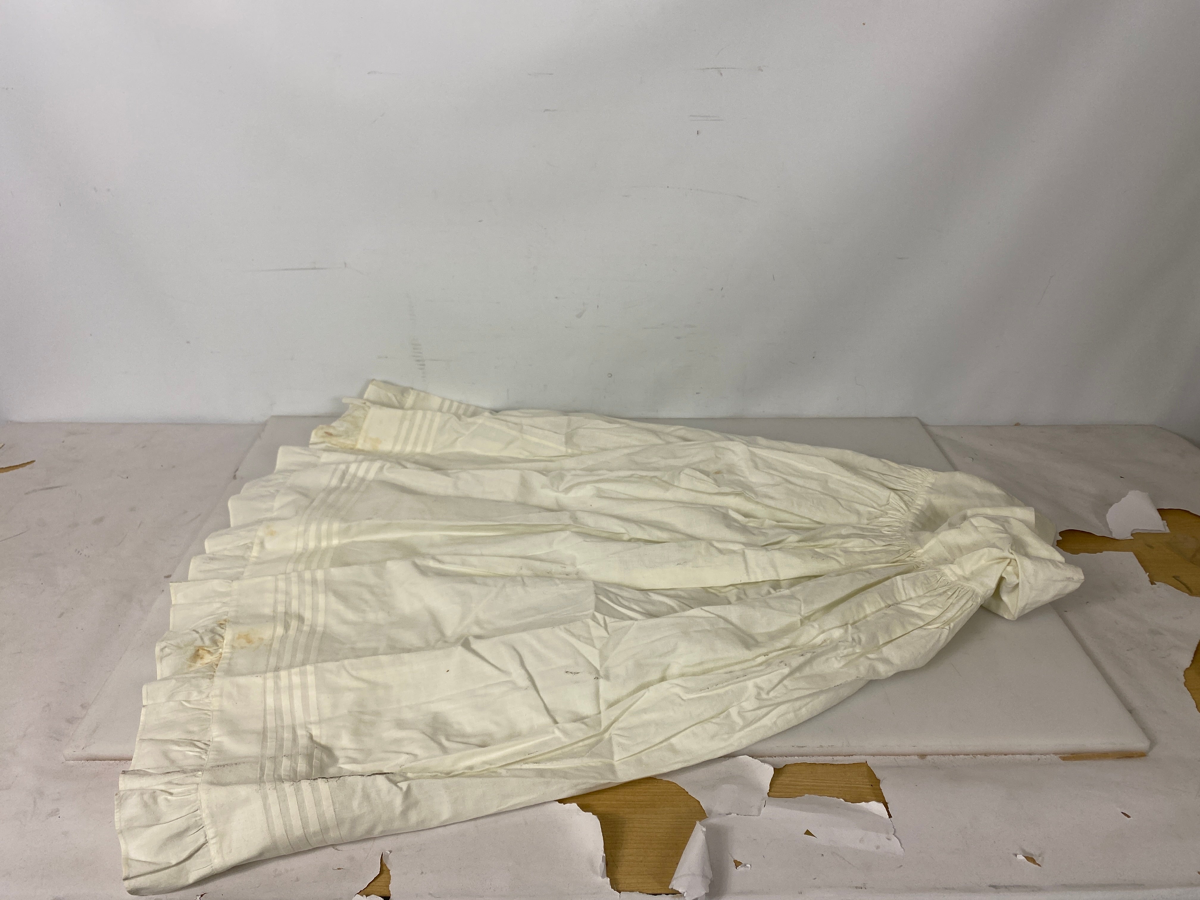 Vintage 1875 White Linen Infant's Petticoat