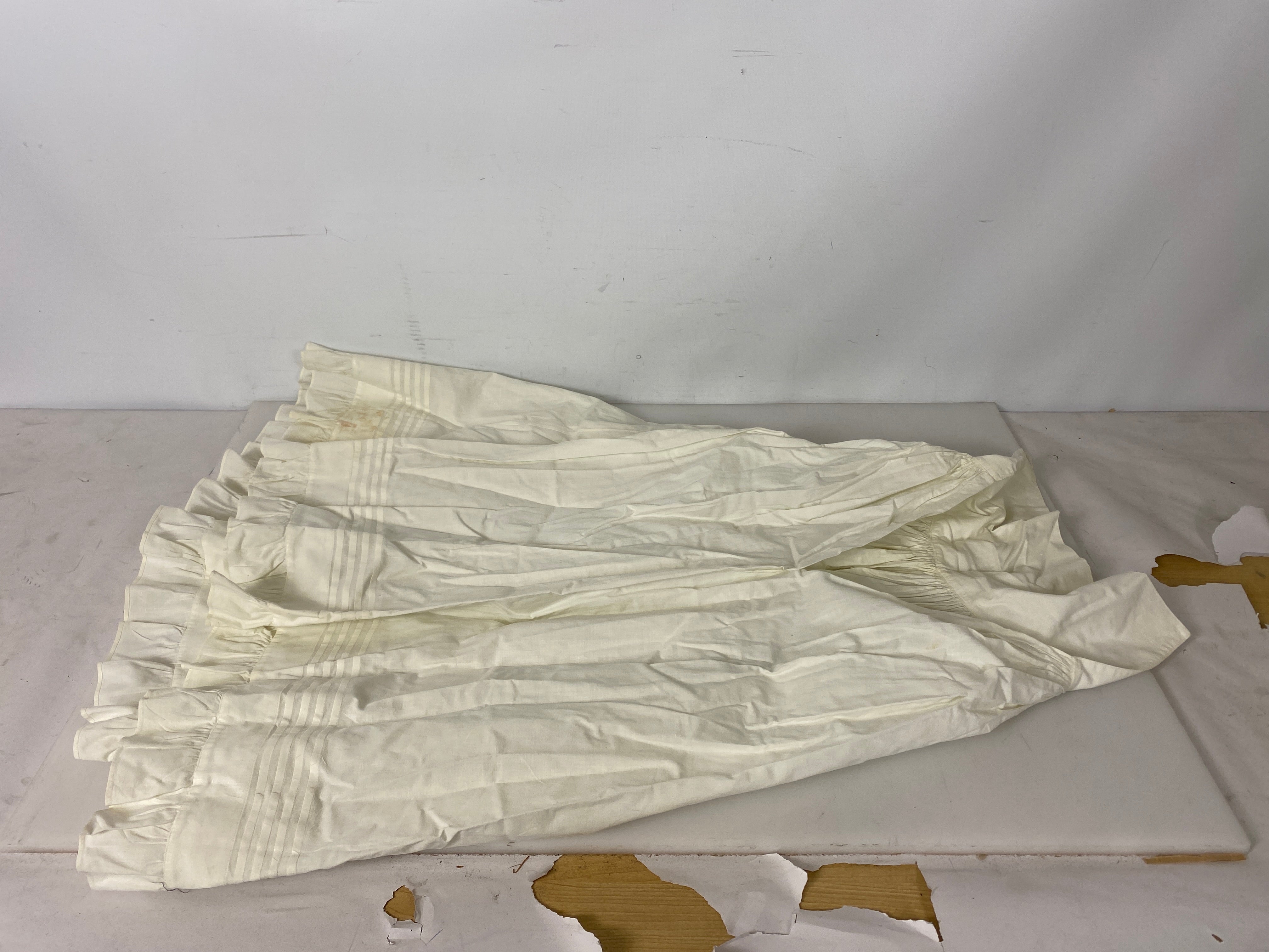 Vintage 1875 White Linen Infant's Petticoat