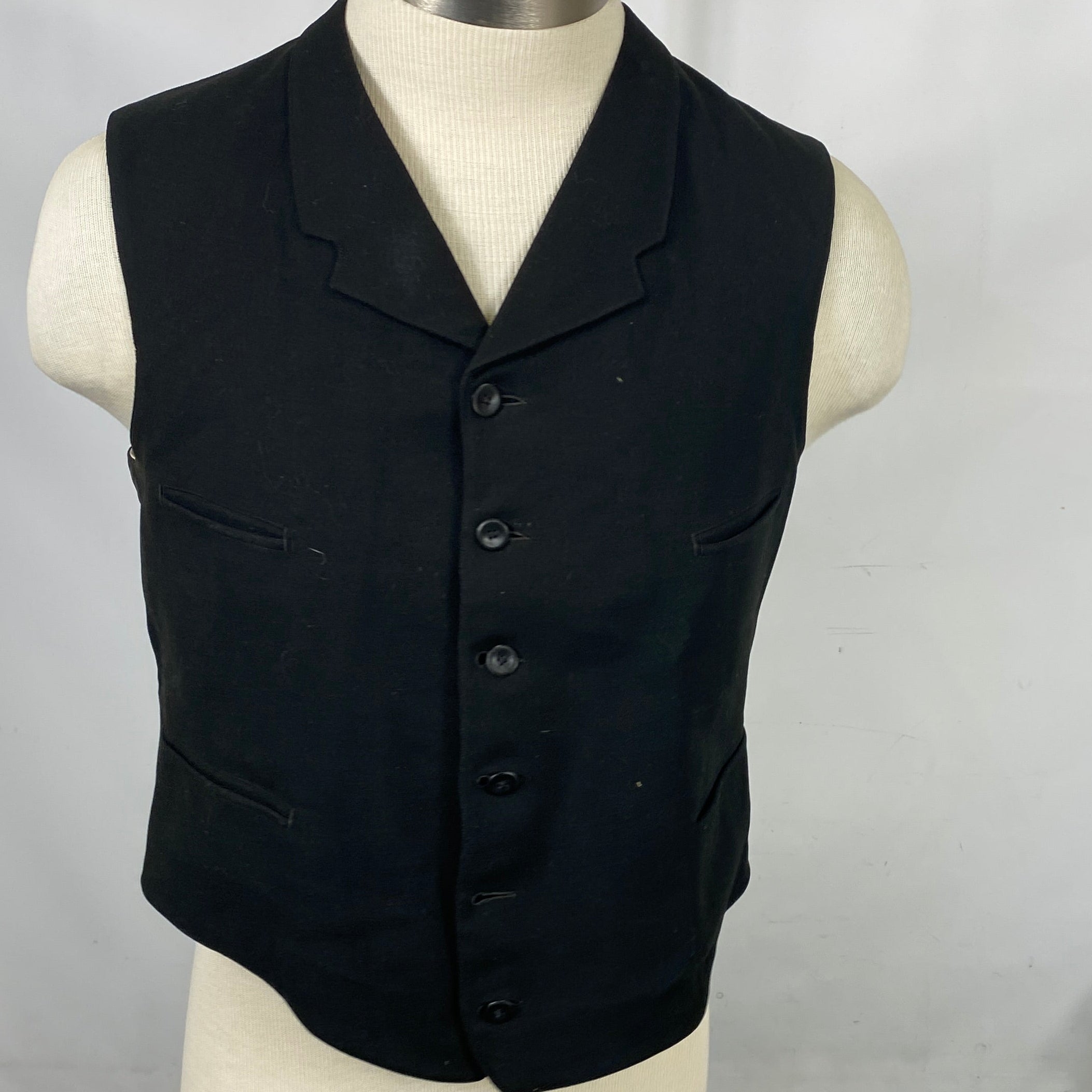 Vintage 1880's-1910's Black Vest Men's Size Unknown #3