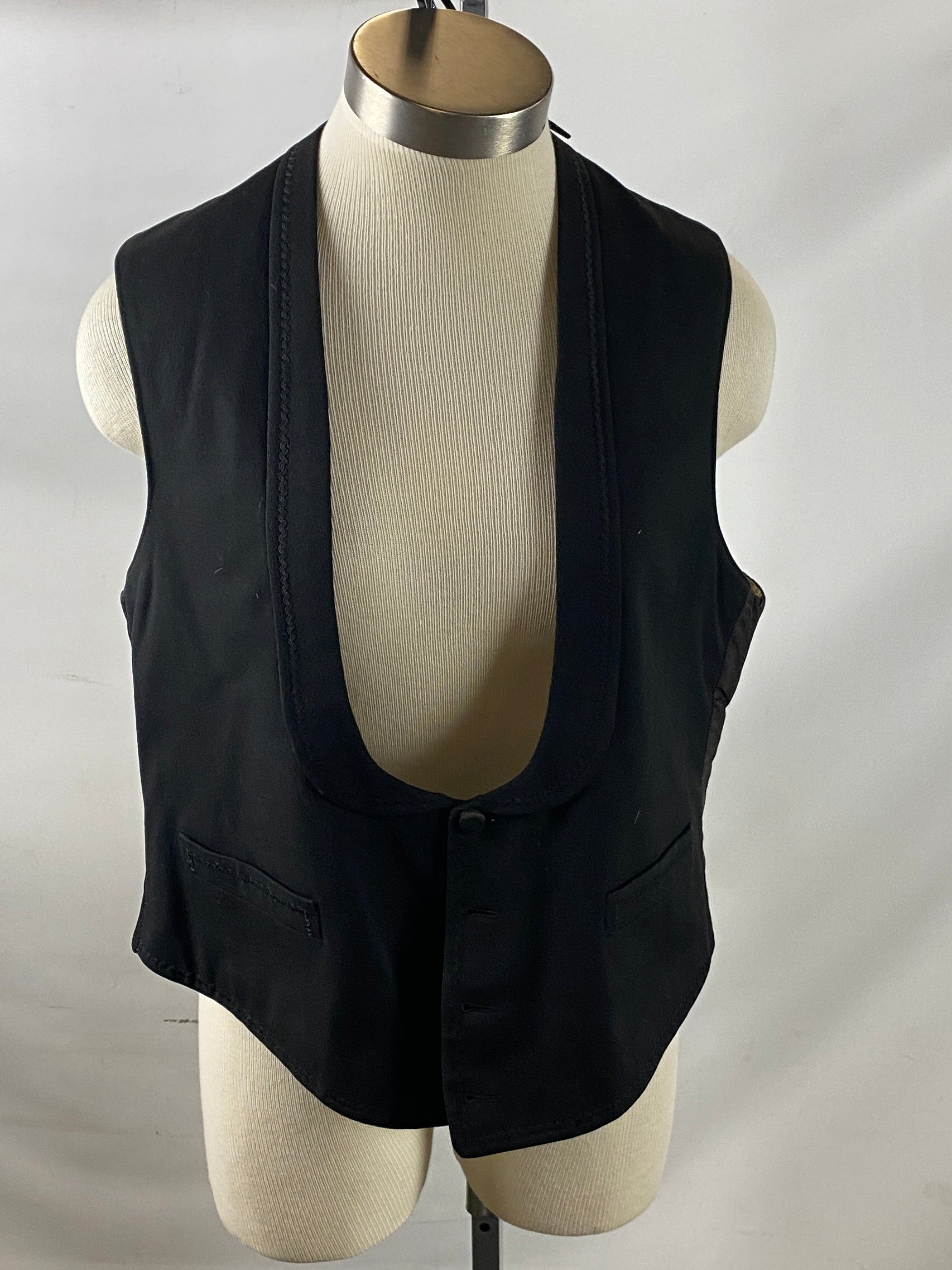 Vintage 1880s-1910s Black Vest Men's Size Unknown