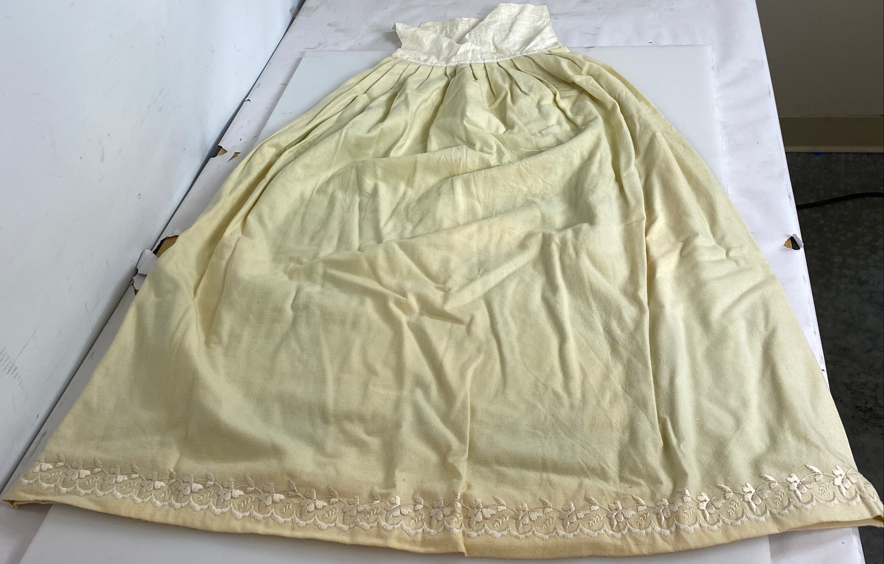Vintage 1880's Yellow Baby Slip