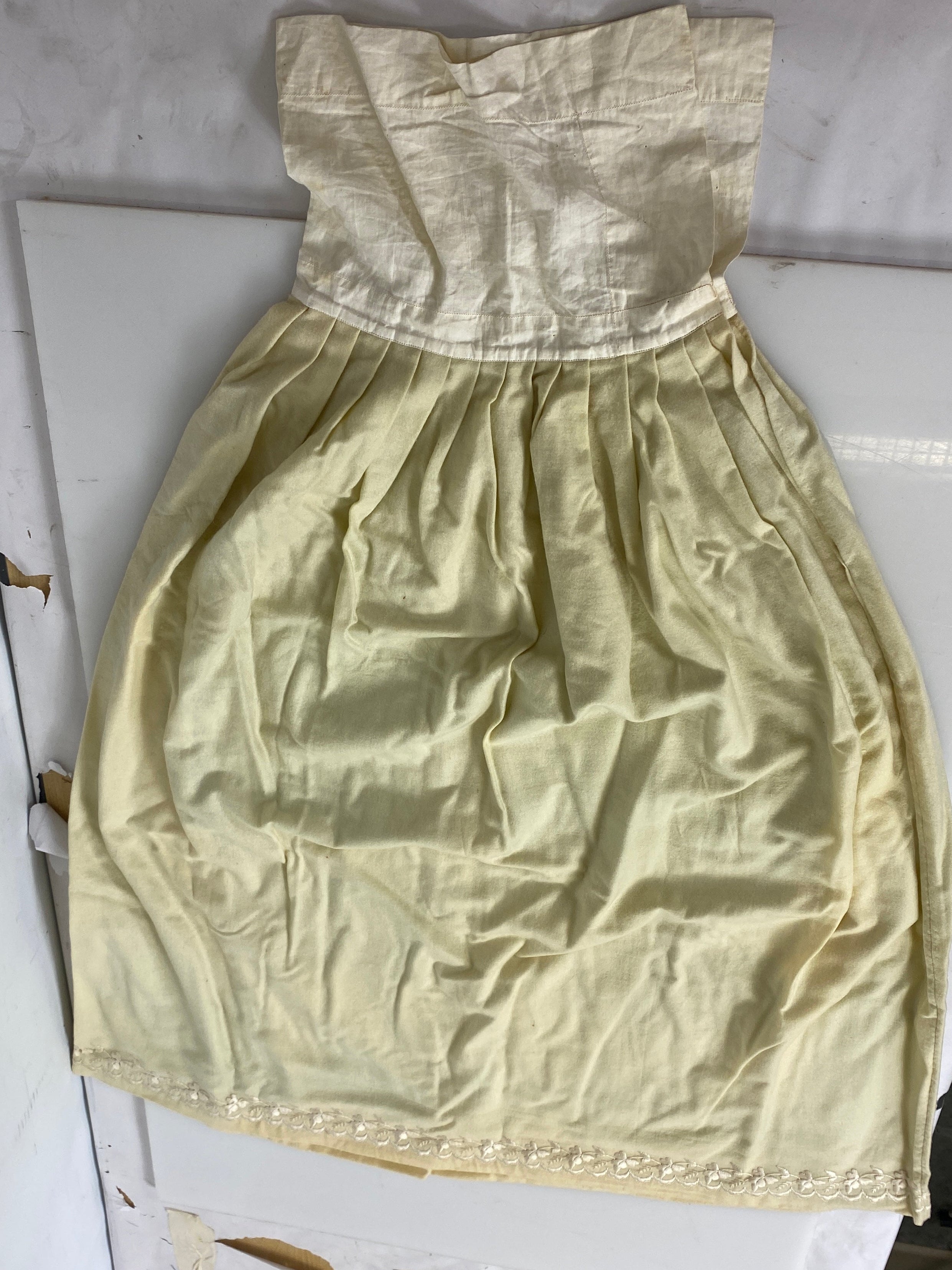 Vintage 1880's Yellow Baby Slip