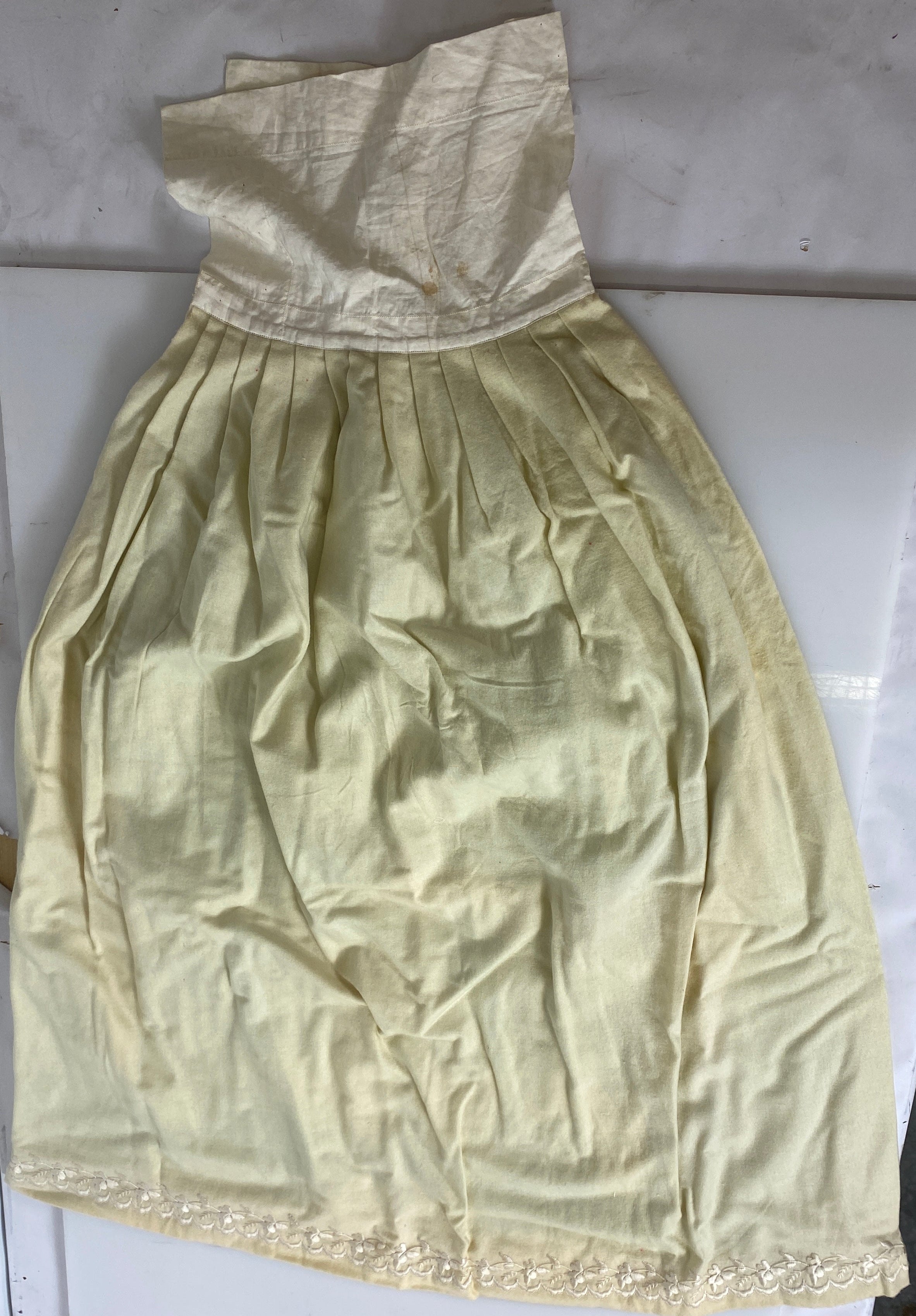 Vintage 1880's Yellow Baby Slip