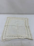 Vintage 1890s White Linen Handkerchief with Intricate Lace Details