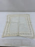 Vintage 1890s White Linen Handkerchief with Intricate Lace Details