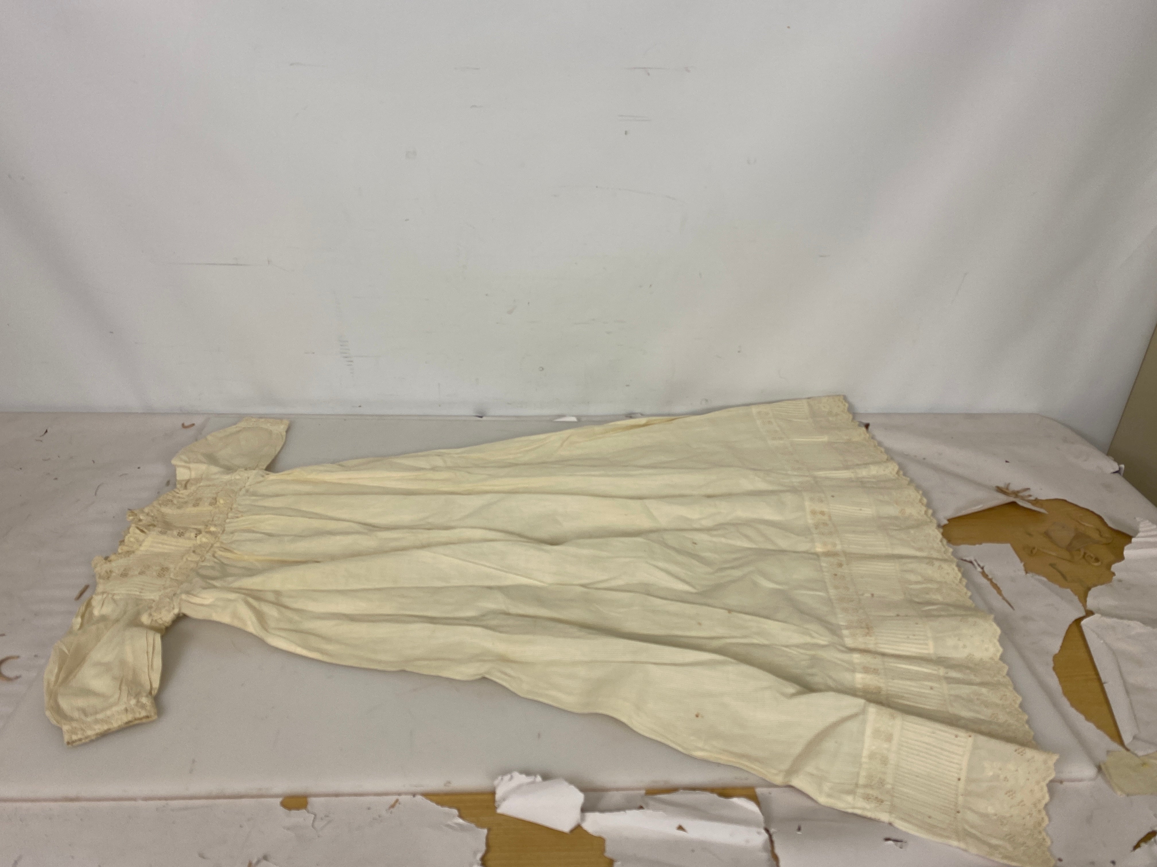 Vintage 1893 White Cotton Infant's Dress
