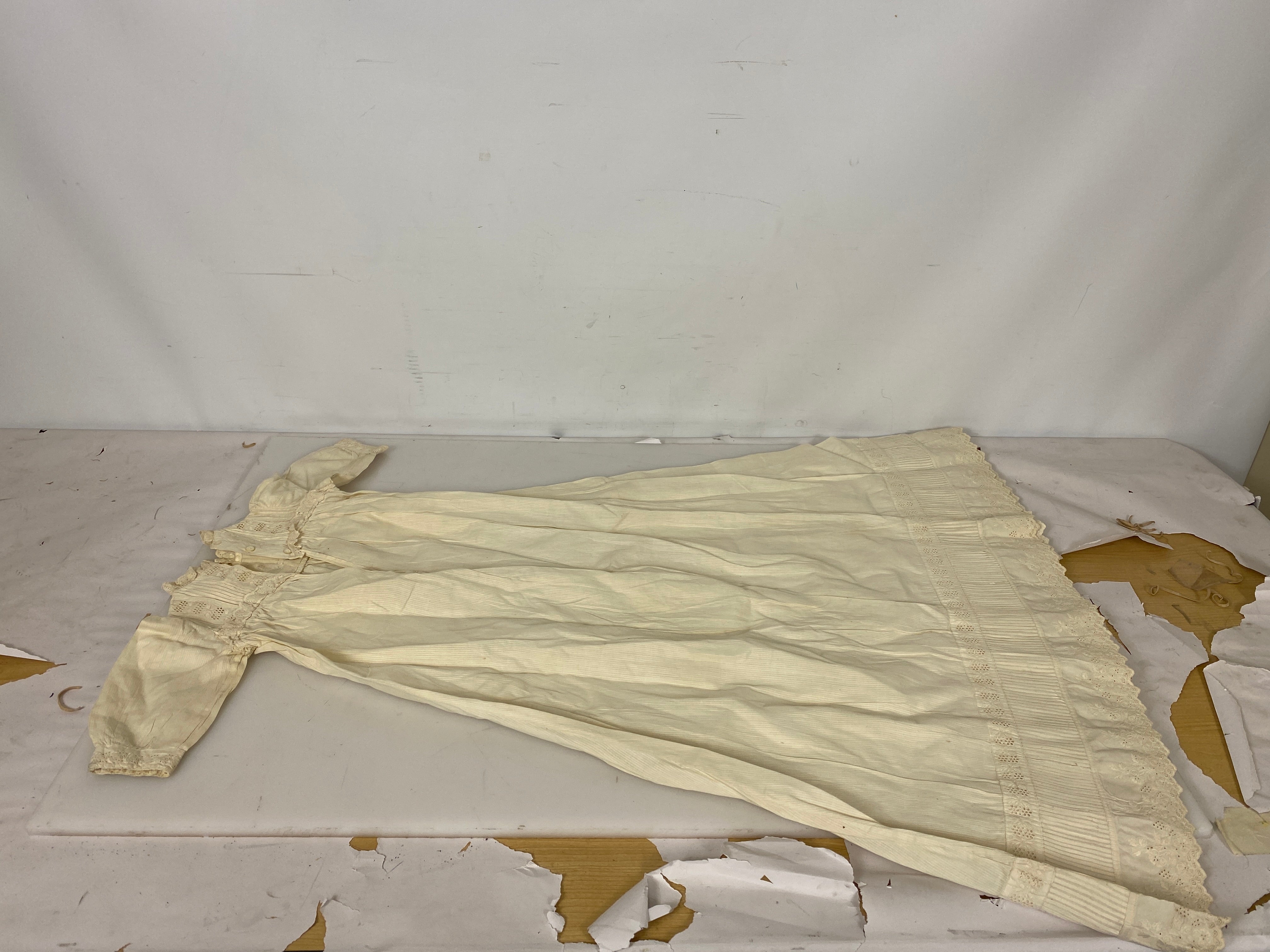 Vintage 1893 White Cotton Infant's Dress